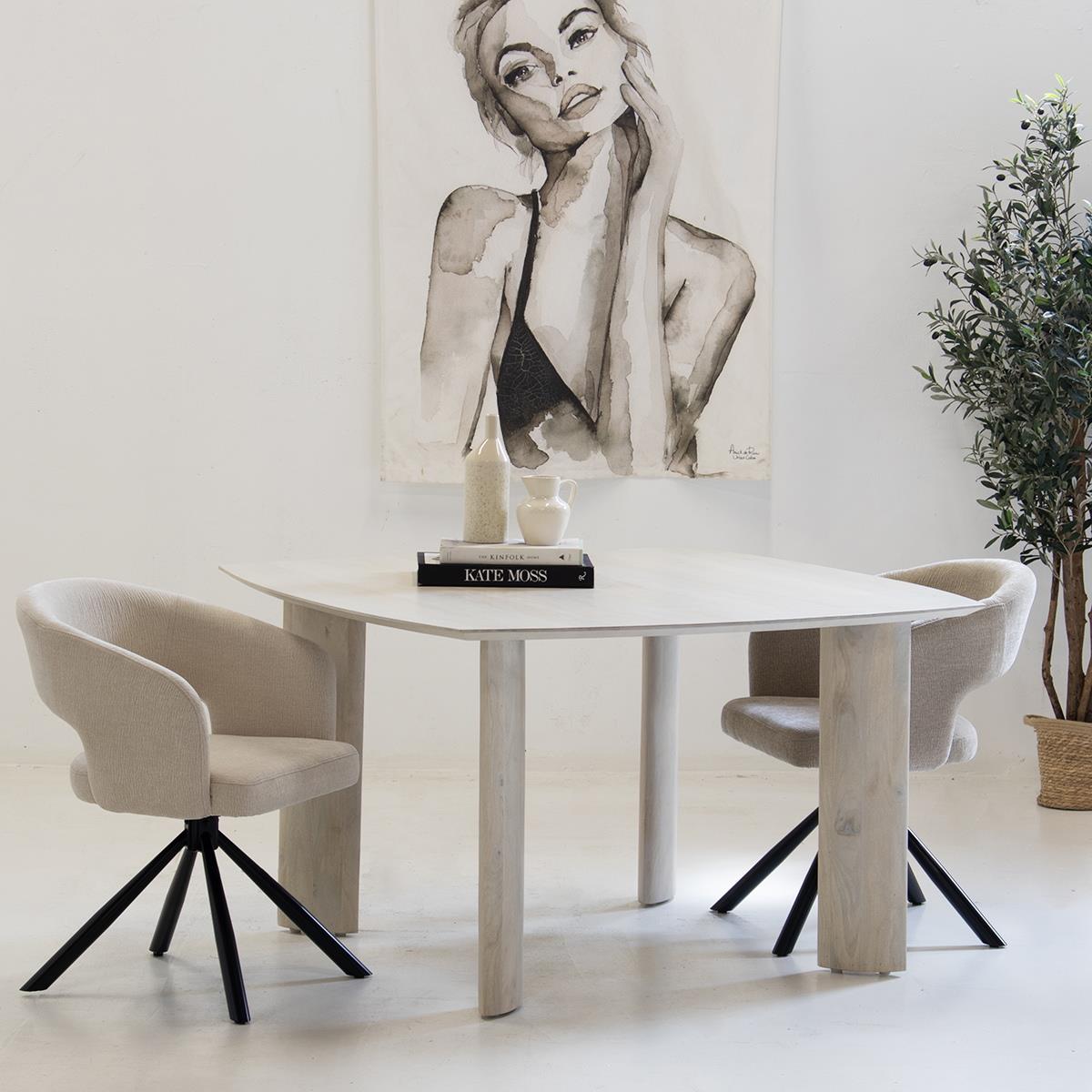 Giga Meubel - Eettafel Sieb Naturel Vierkant 130cm