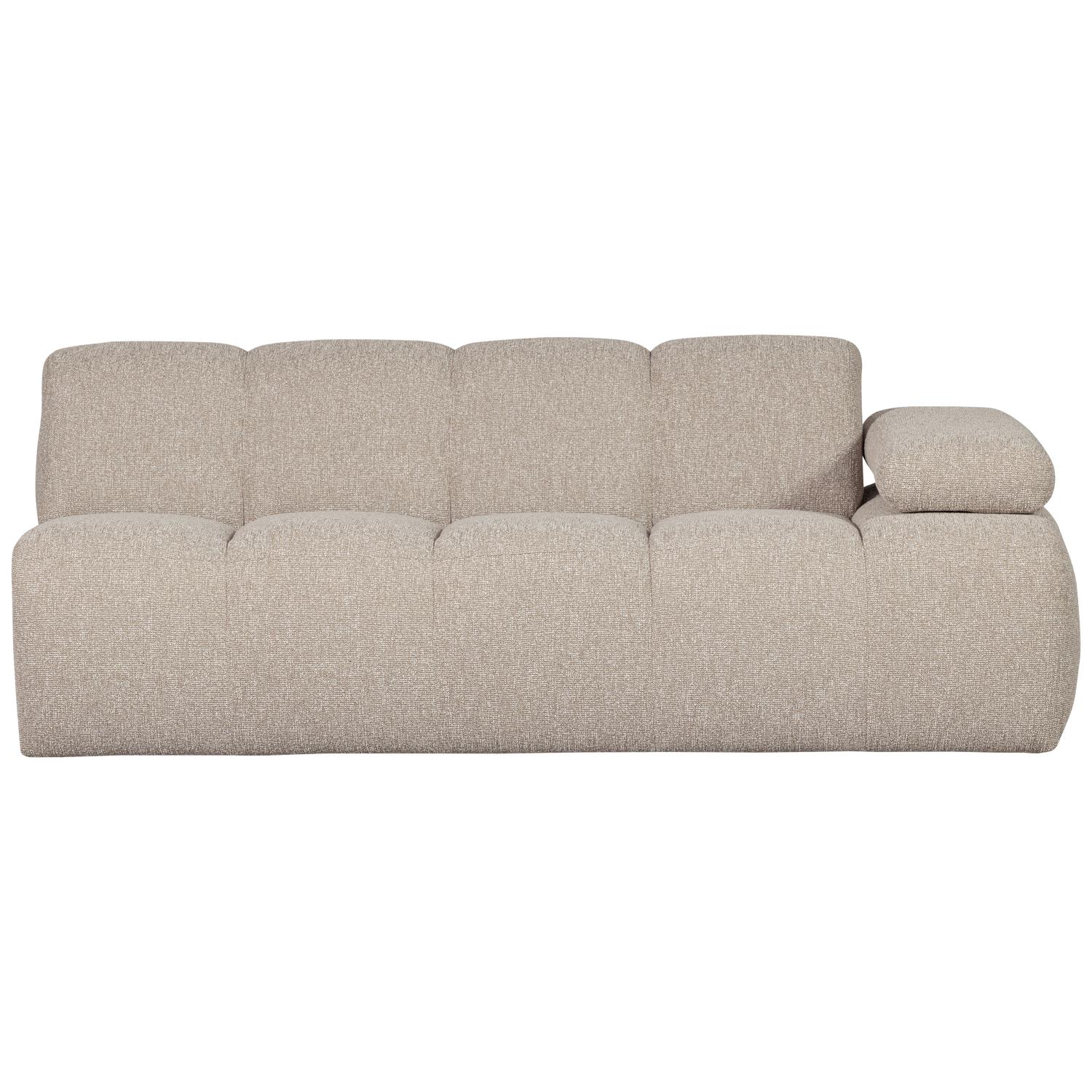 WOOOD Mojo 2-Zits Bank Met Arm Rechts - Bouclé - Beige - 74x200x97