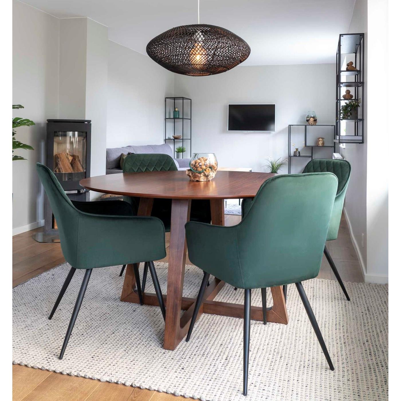 House Nordic Hellerup Ronde Eettafel Walnoot Ø137 cm