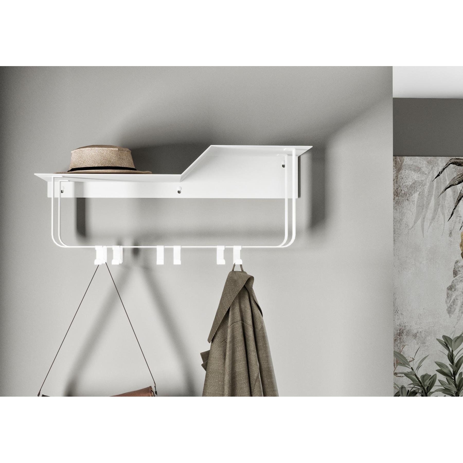 Gorillz Layer - Wandkapstok Met Hoedenplank - 8 Haken - Wit