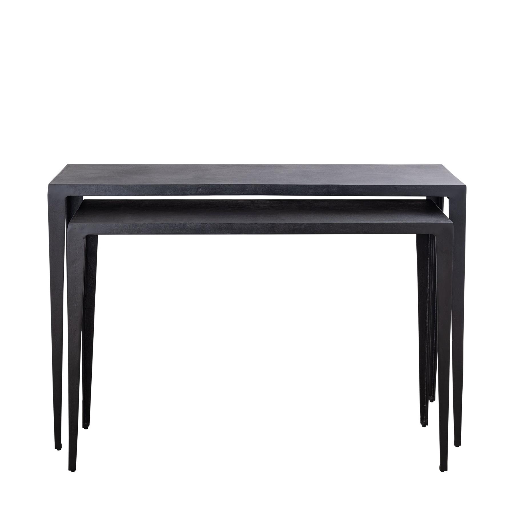 PTMD Rivva Black casted alu rectangle side table sv2