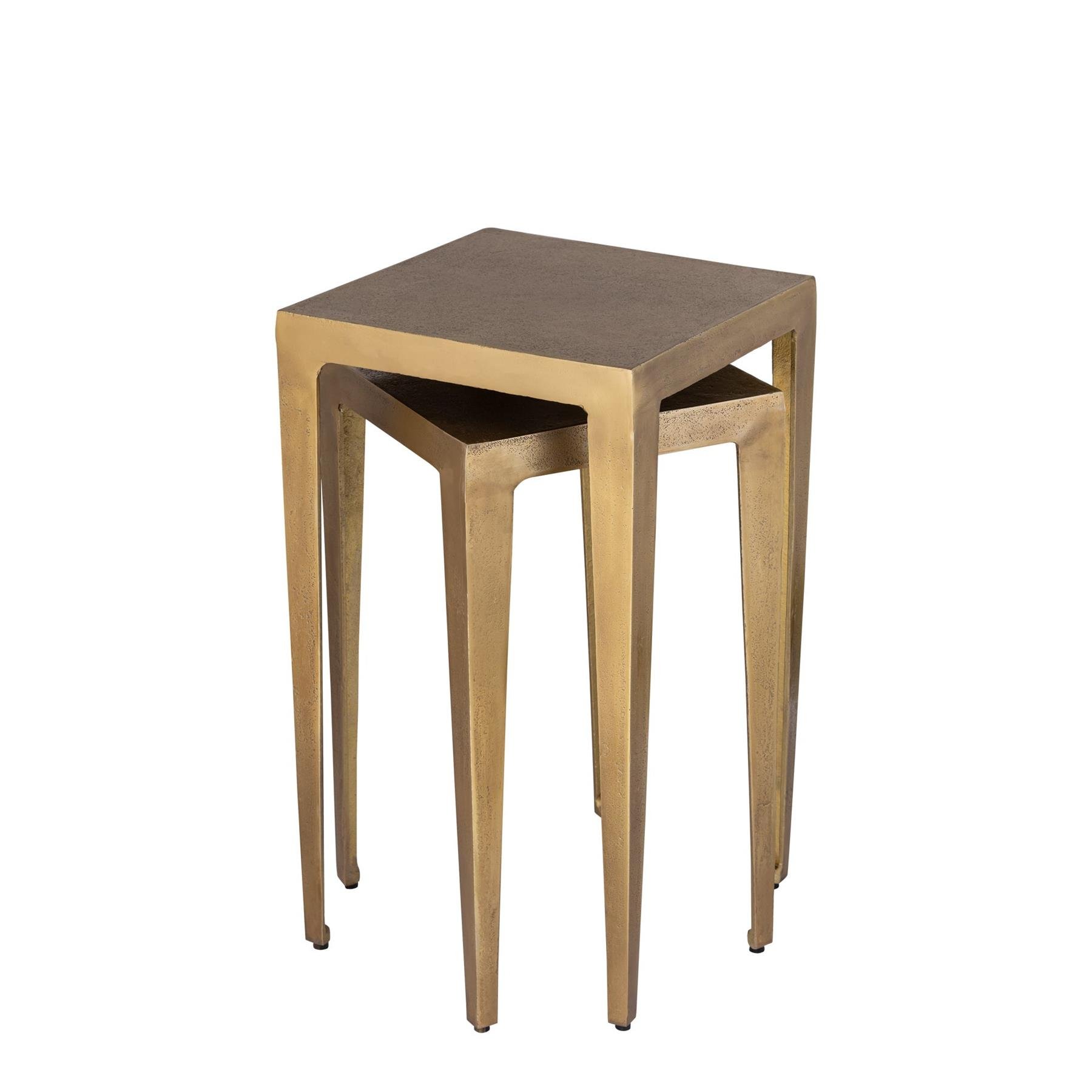 PTMD Rivva Brass casted alu square side table sv2 low