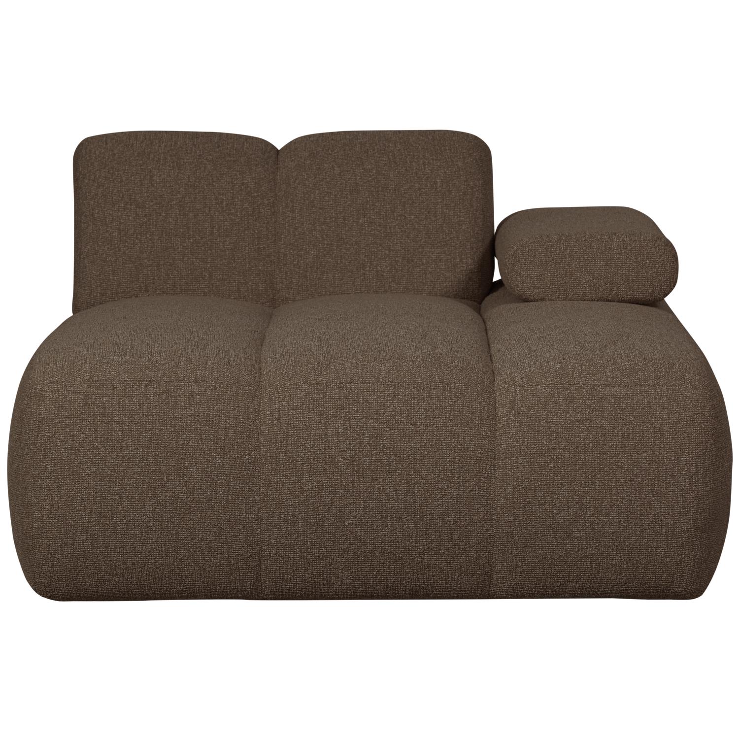 WOOOD Mojo Chaise Longue Elementenbank Rechts - Bouclé - Bruin