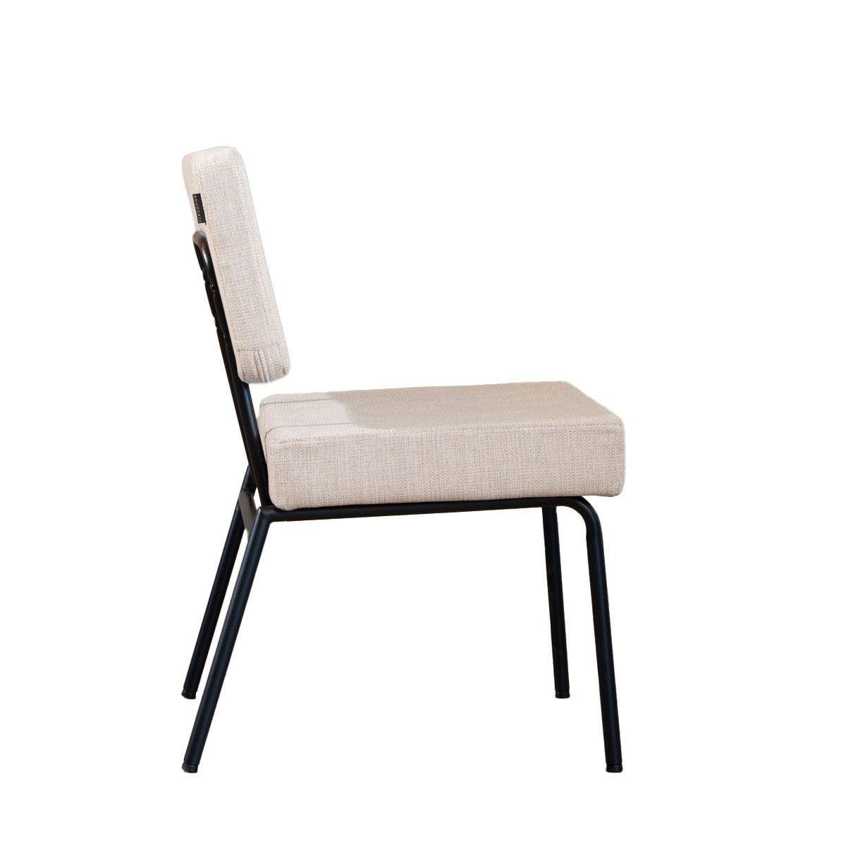 Bronx71 Scandinavische eetkamerstoel Espen beige gerecyclede stof