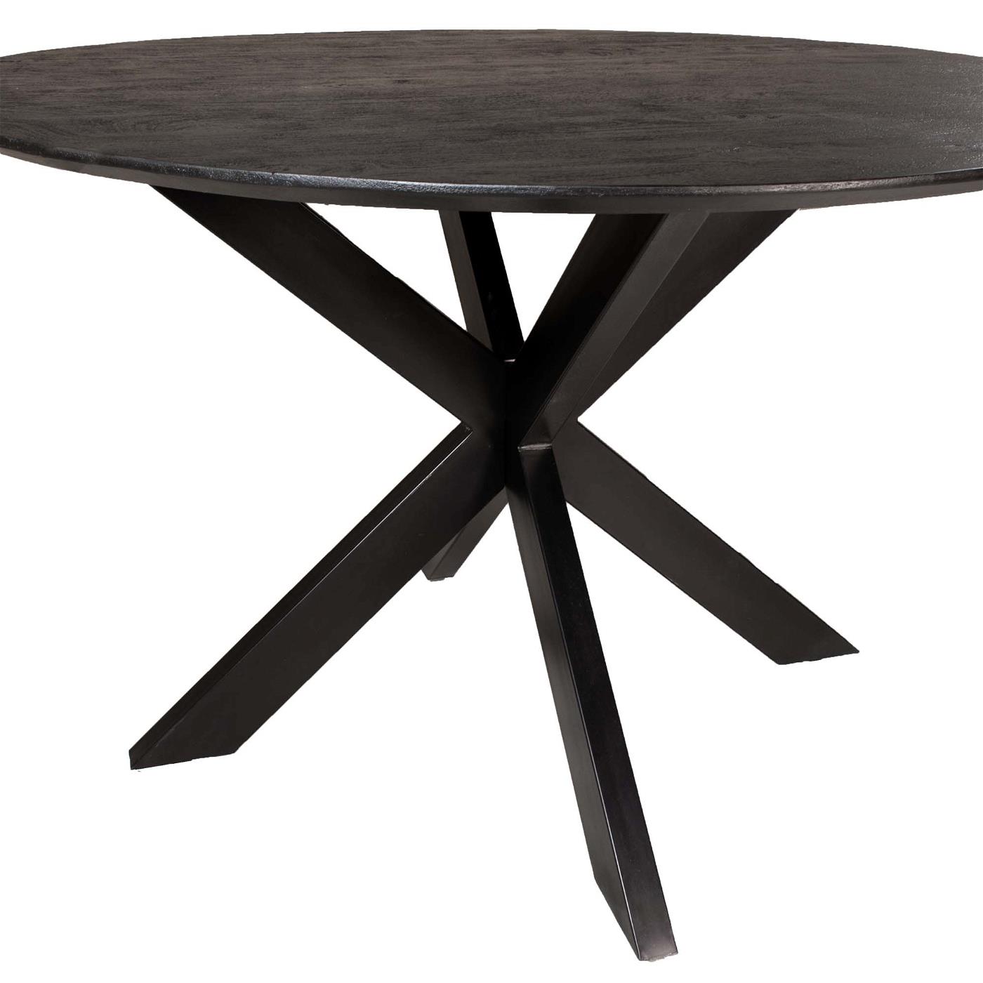 Giga Meubel - Eettafel Zwart Rond 120cm - Matrix Poot - Hotel Chique