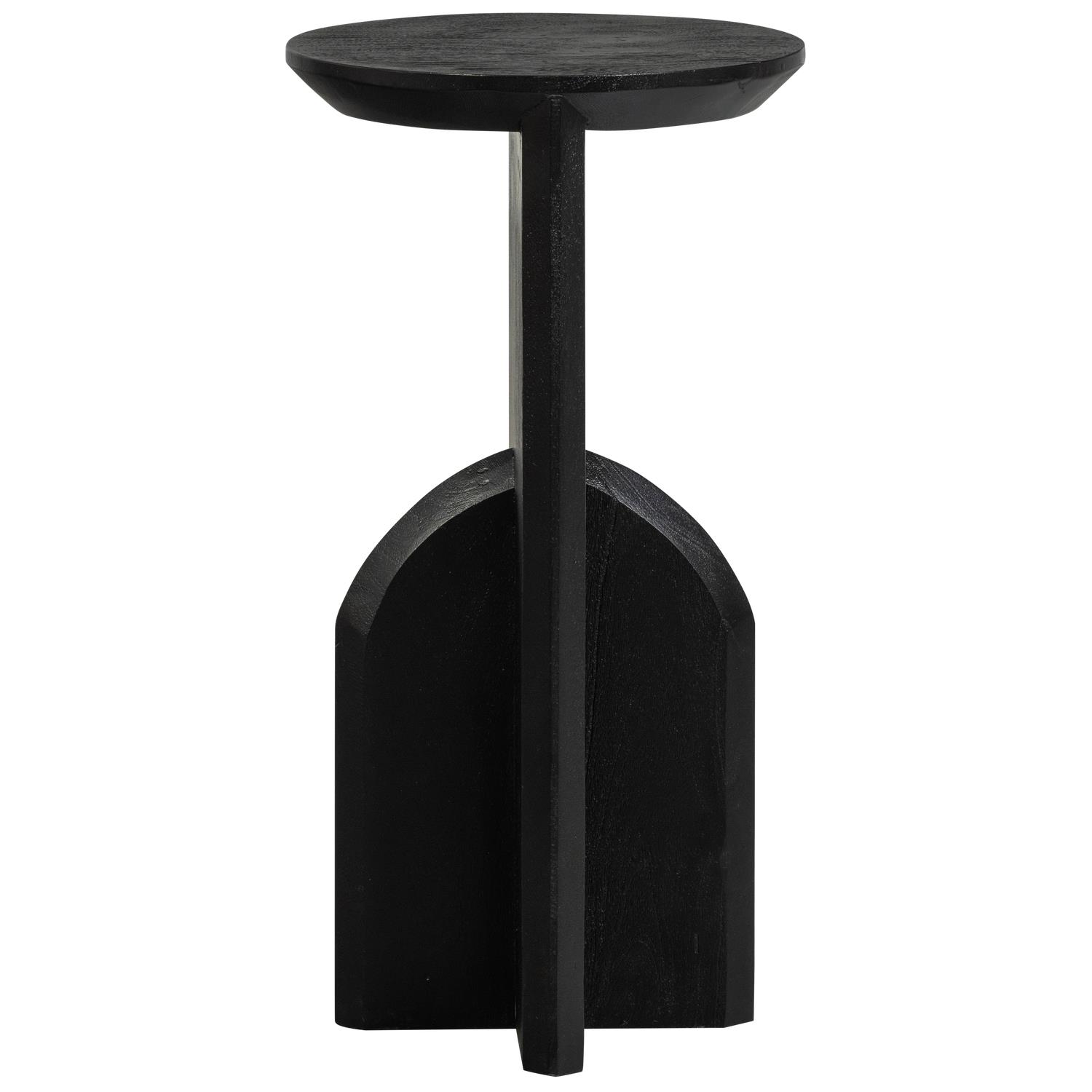 WOOOD smalle bijzettafel Kioni - Acacia Hout - Zwart - 58x30x30 cm