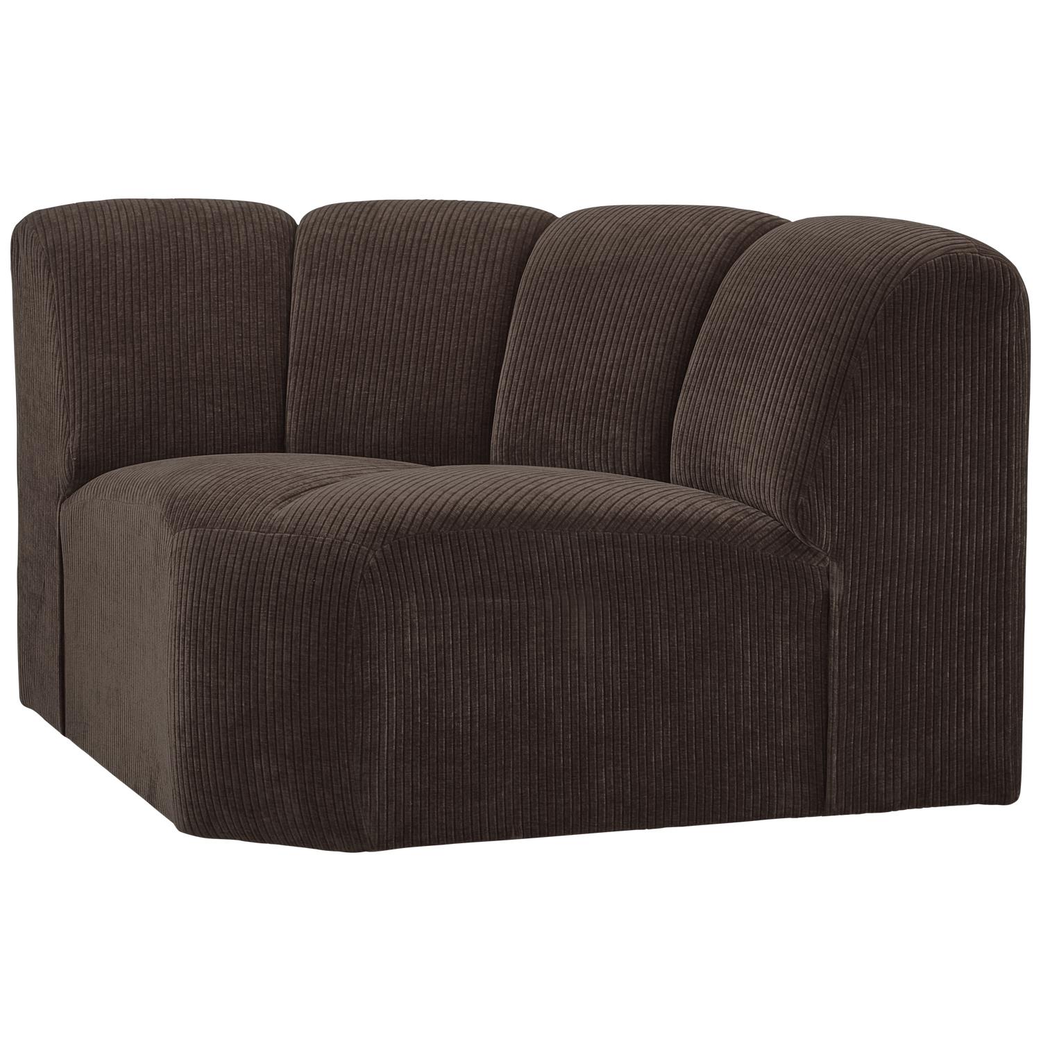 WOOOD Mojo Bank Hoekelement  - Ribstof - Bruin - 75x68x77