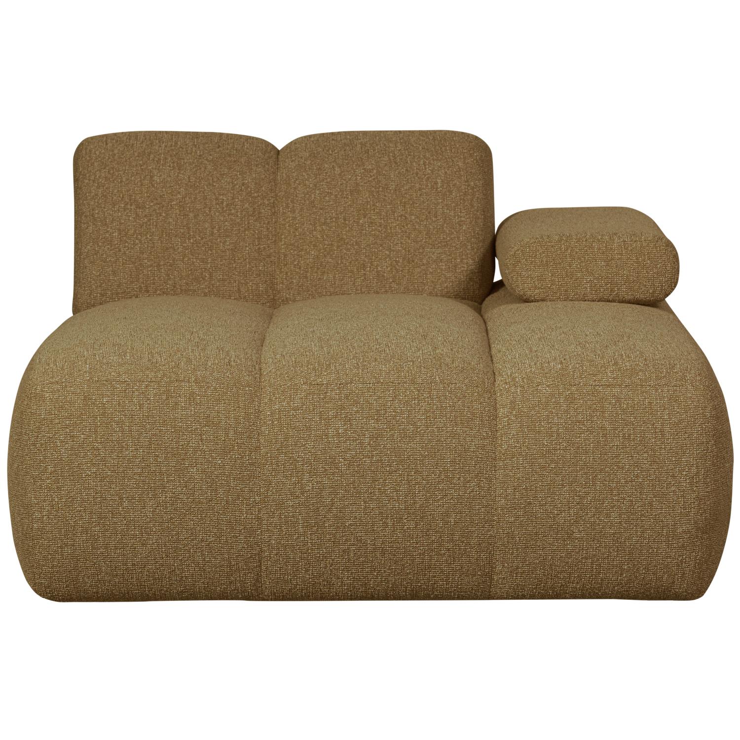 WOOOD Mojo Chaise Longue Elementenbank Rechts - Bouclé - Geel|Bruin