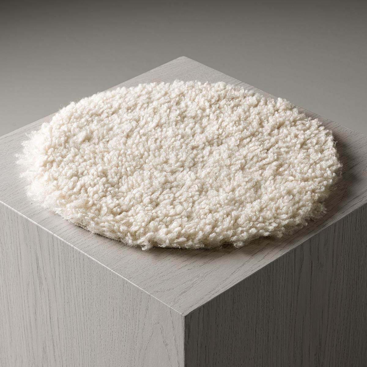 Nest living Malia Rond Zitkussen Teddystof Wit
