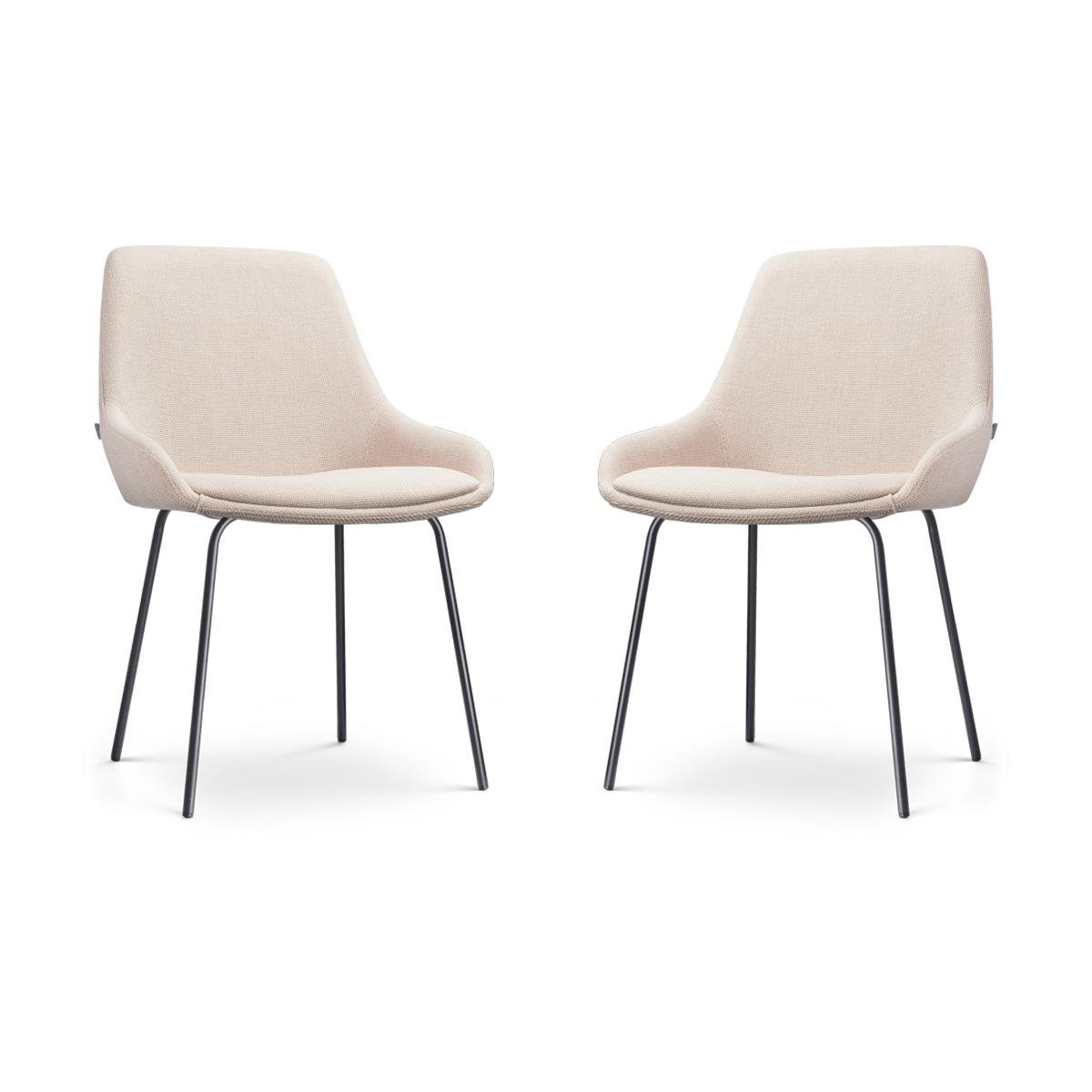 Nolon Nora-Isa Eetkamerstoelen Set van 2 - Beige - Zwart