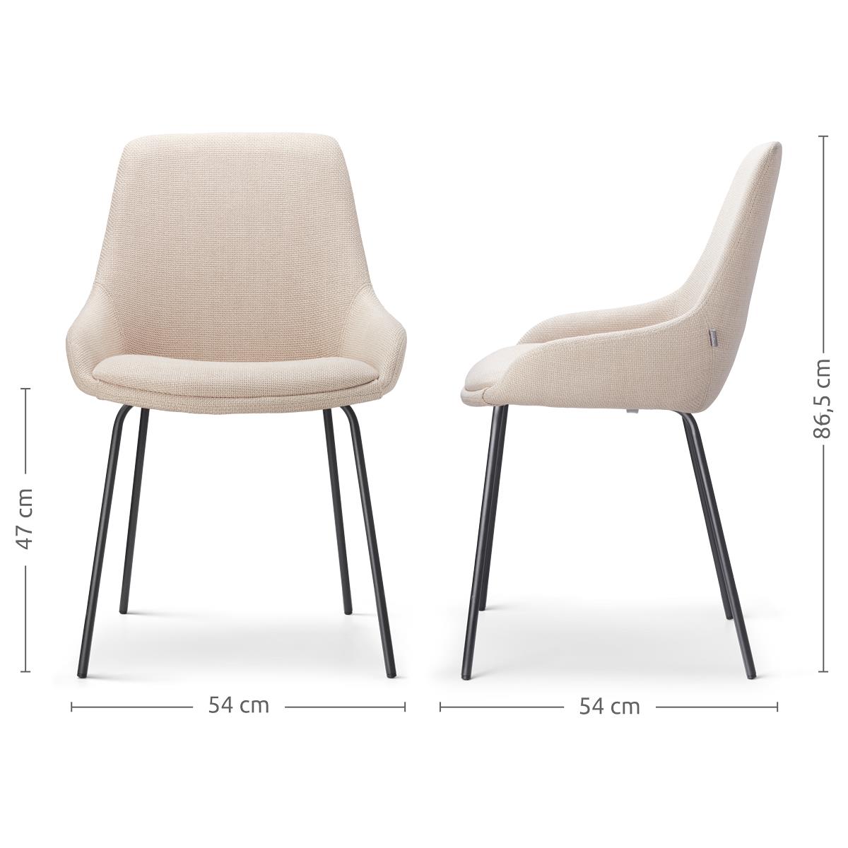 Nolon Nora-Isa Eetkamerstoelen Set van 2 - Beige - Zwart