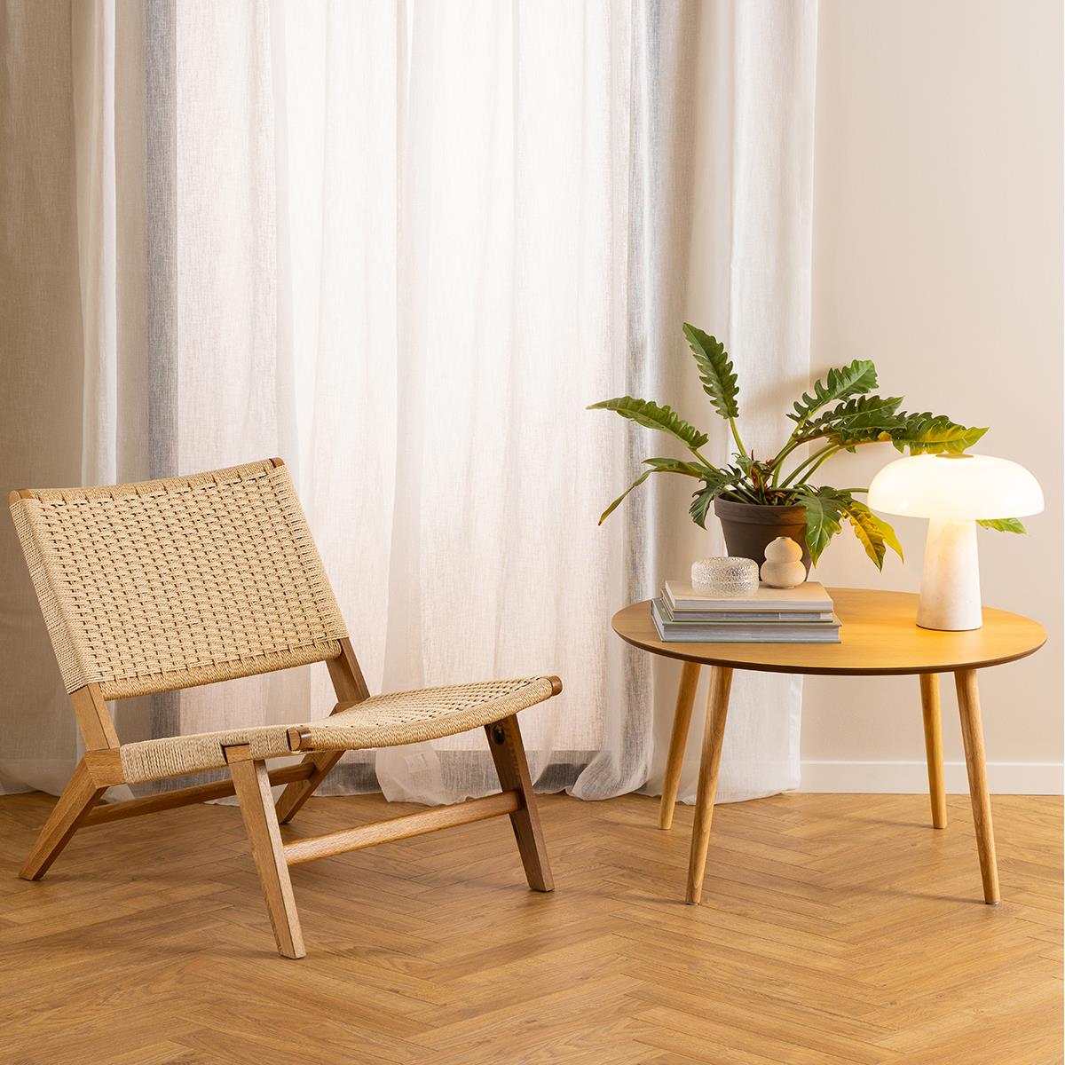Lisomme William Houten Fauteuil met Gewoven Zitting - Beige