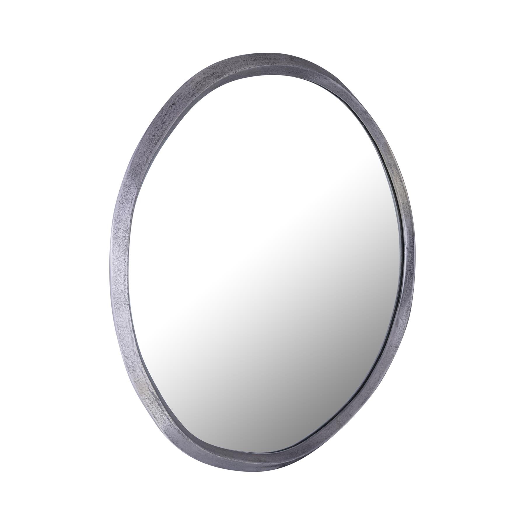 PTMD Limera Black alu round mirror irregular border S