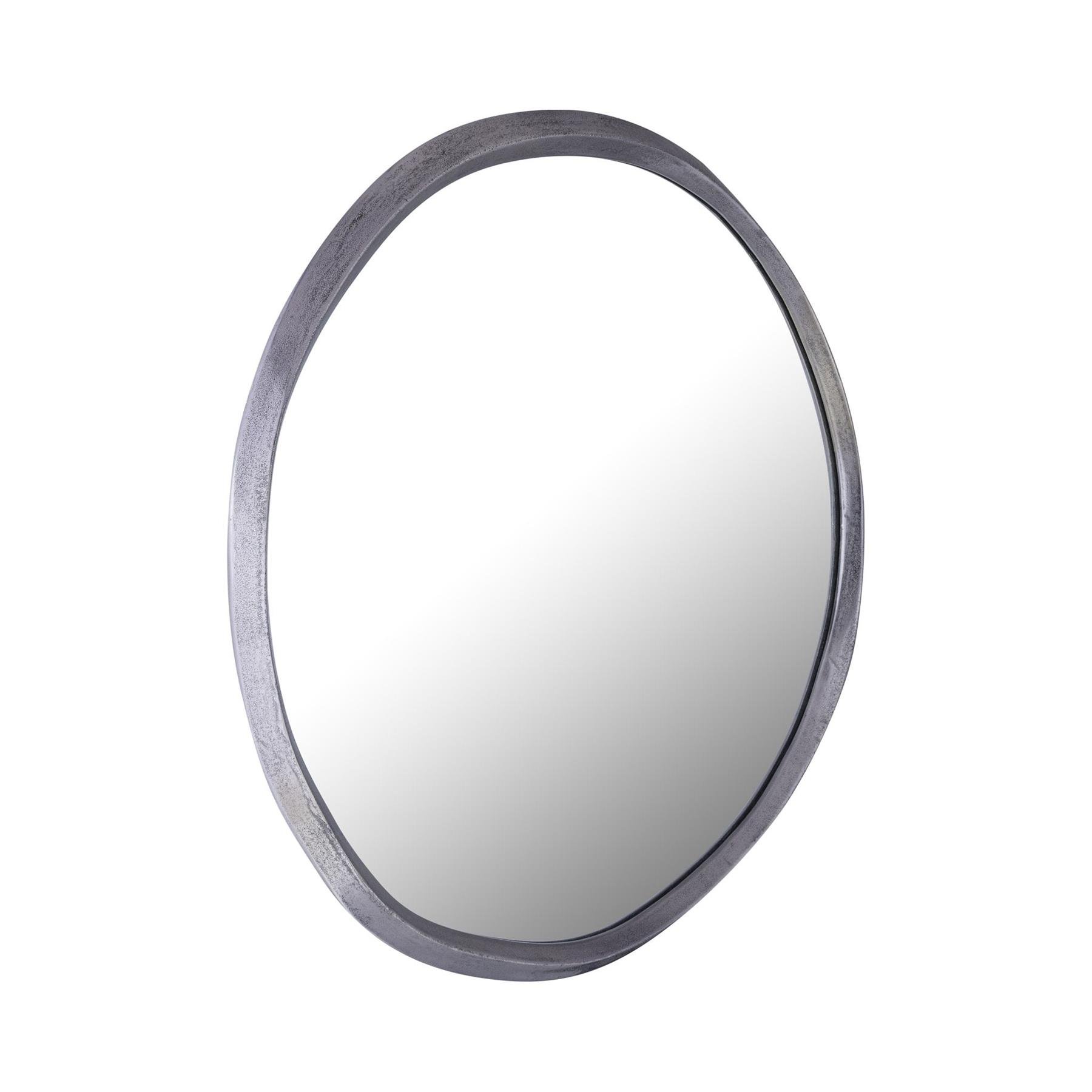 PTMD Limera Black alu round mirror irregular border S