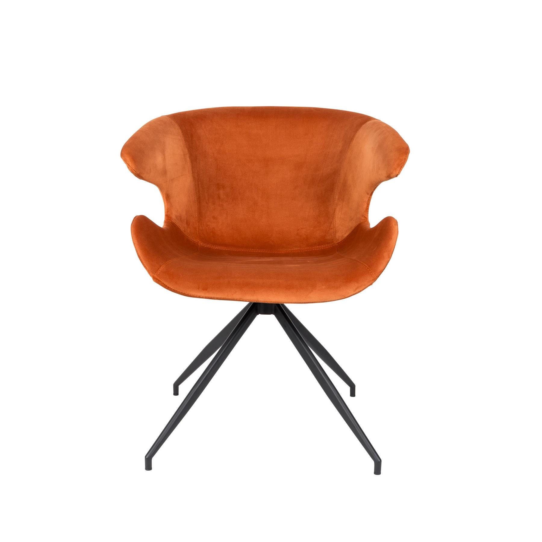 Zuiver Mia Eetkamerstoelen met armleuning Oranje - Set van 2