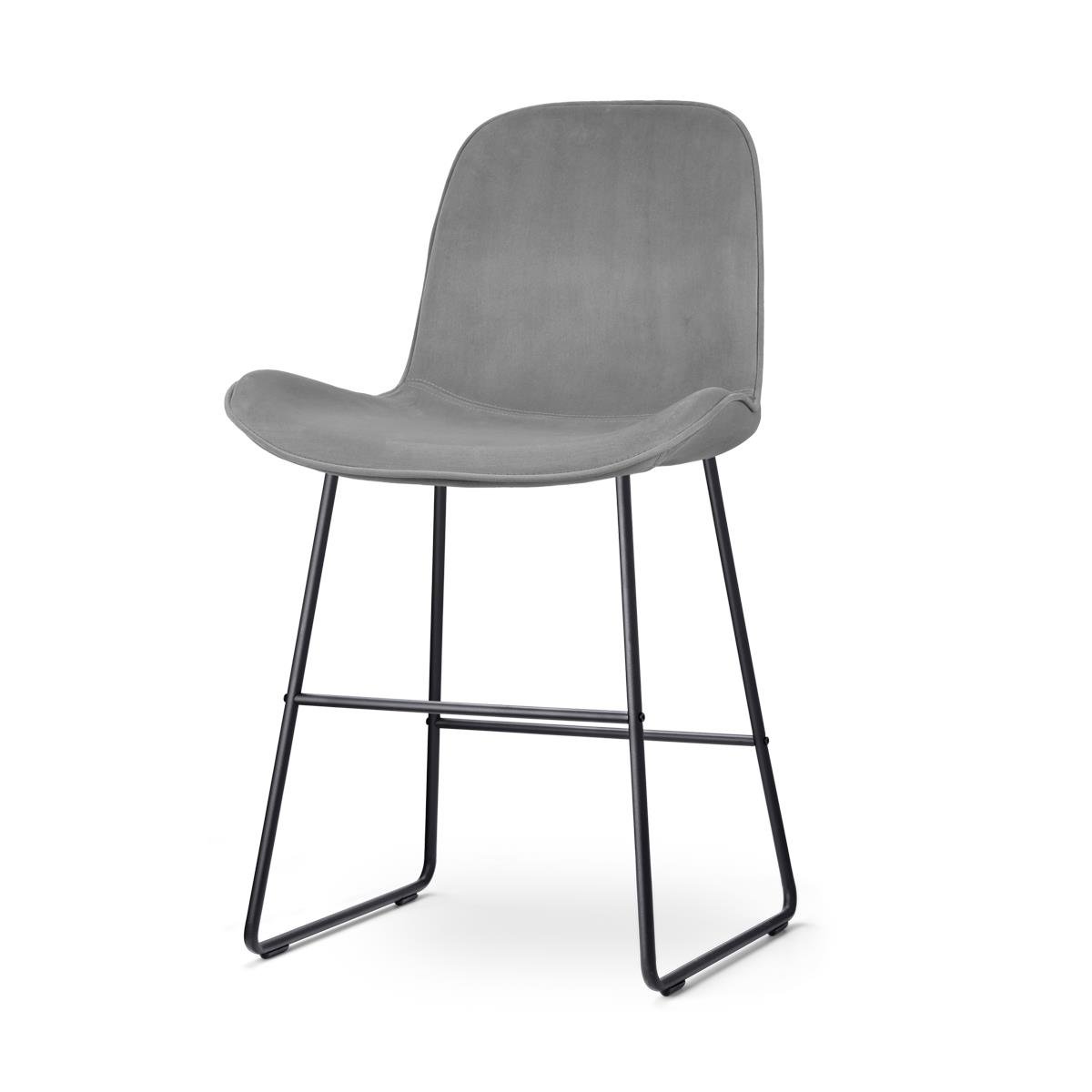 Nolon Nino-Fé Barkruk Grijs - Velvet - Zwart Onderstel - 65 cm