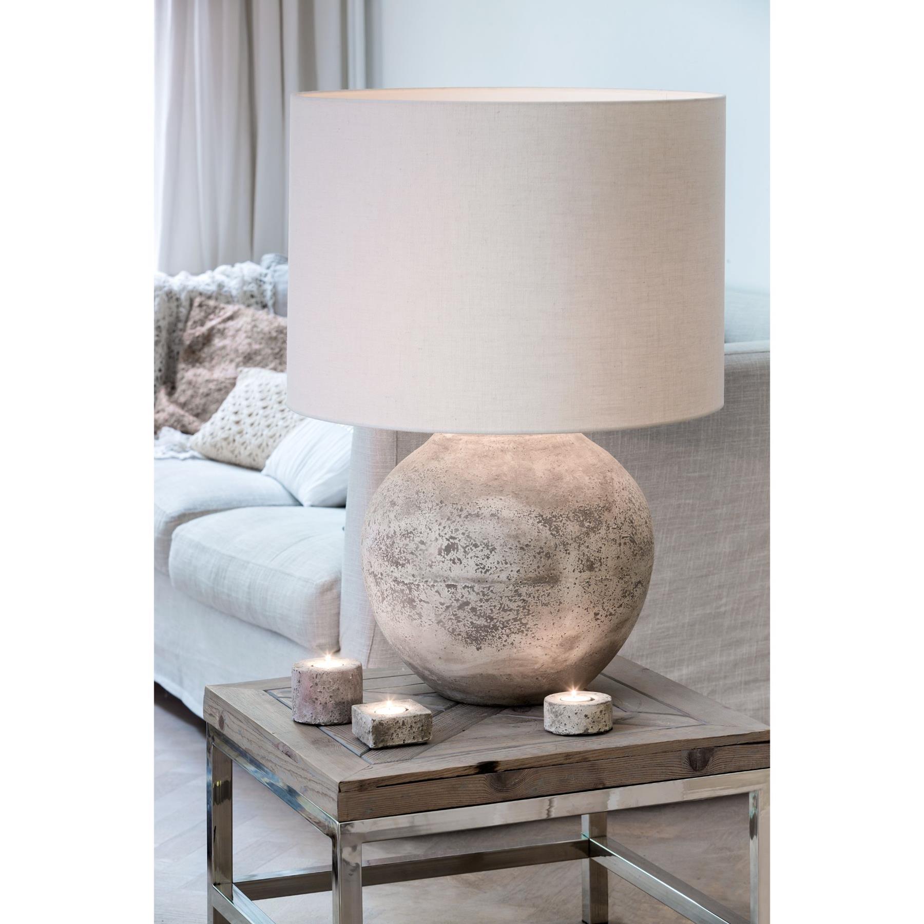 Light & Living Cilinder Lampenkap Livigno - Eiwit - Ø40x30cm