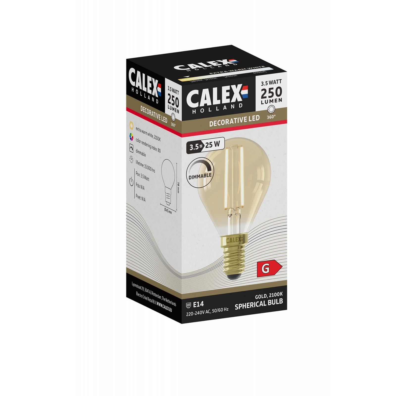 Calex Lichtbron E14  Goud - Glas - 5x8x5cm (BxHxD)