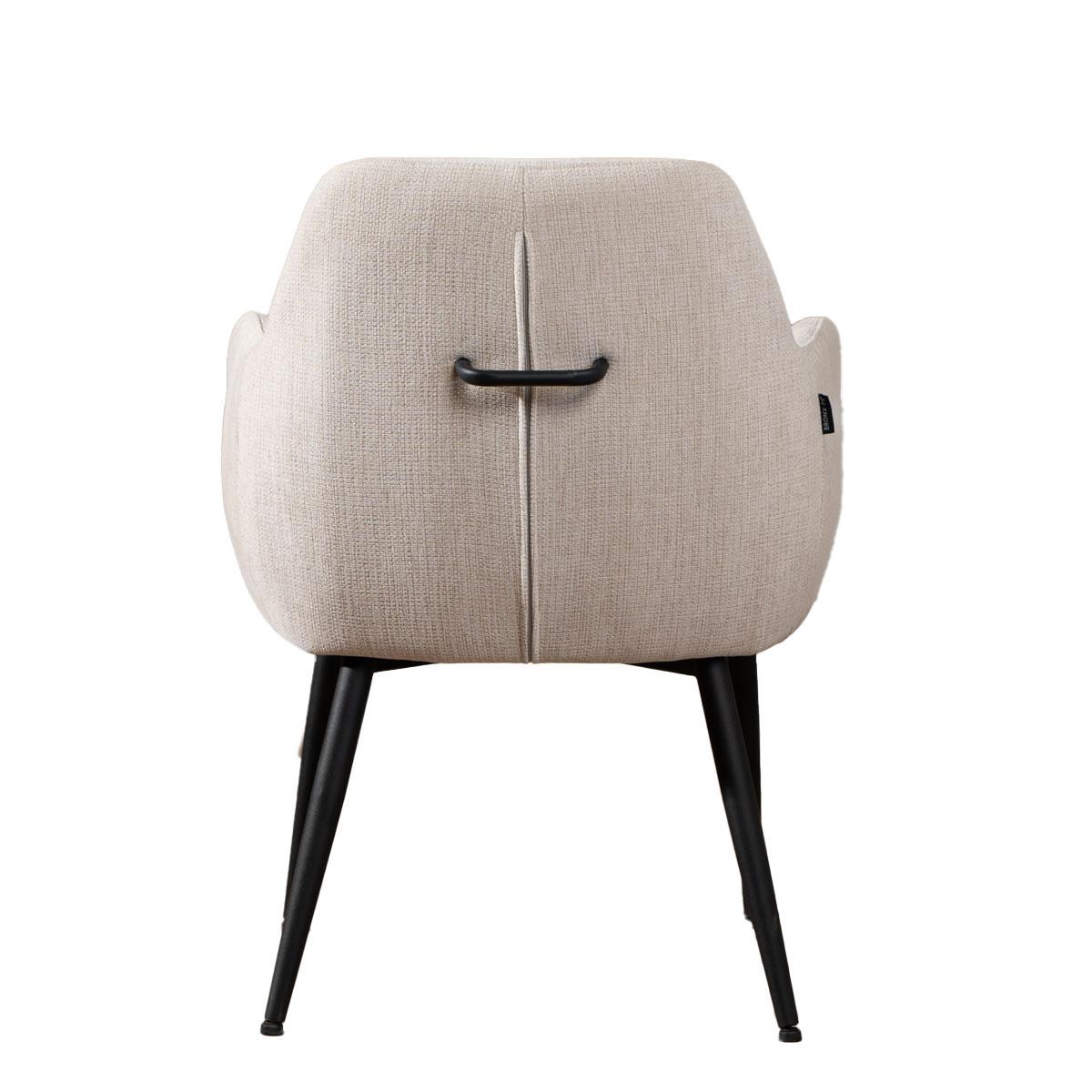 Bronx71 Scandinavische eetkamerstoel Lars beige gerecyclede stof