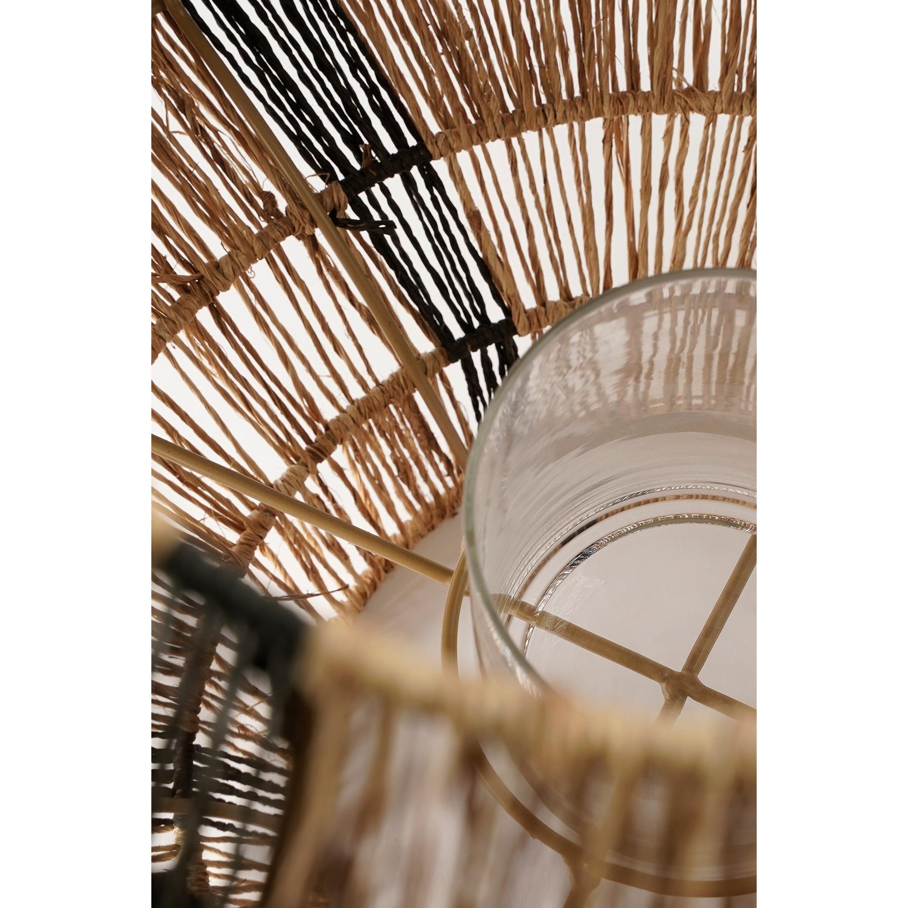 Mica Decorations Liliano Lantaarn - H36 x Ø30 cm - Jute - Zwart