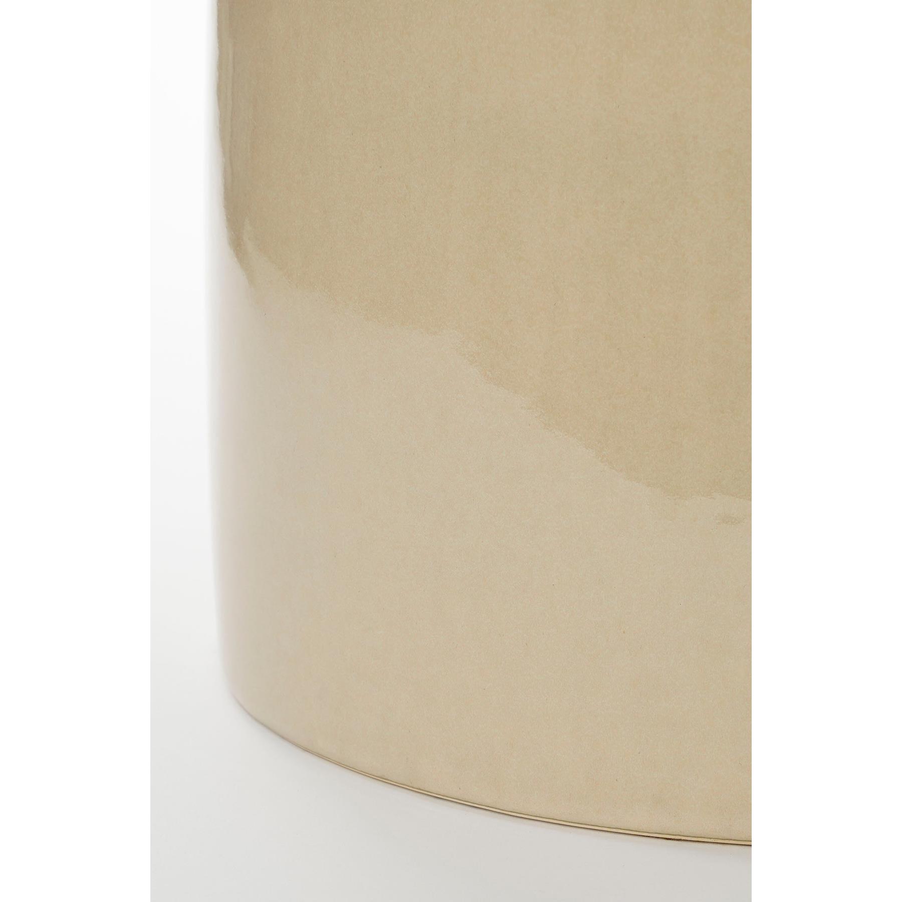 Mica Decorations Vendi Bijzettafel - H44 x Ø32 cm - Keramiek - Crème