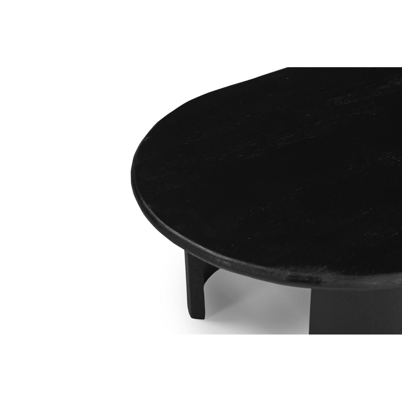 Giga Meubel - Salontafel Ovaal 120cm - Zwart Mangohout - Maikel