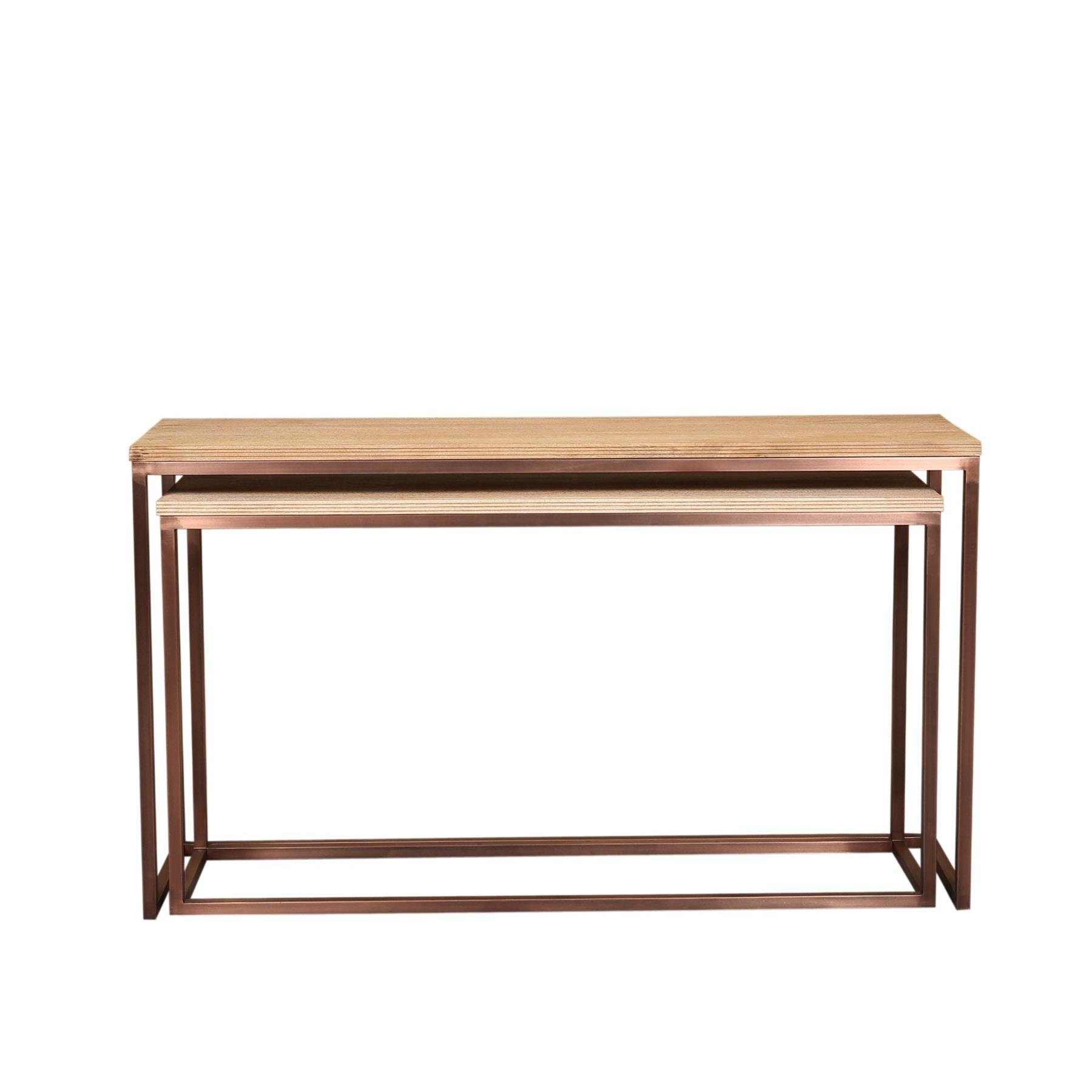 PTMD Zoah Copper mango wood rectangle sidetable SV2