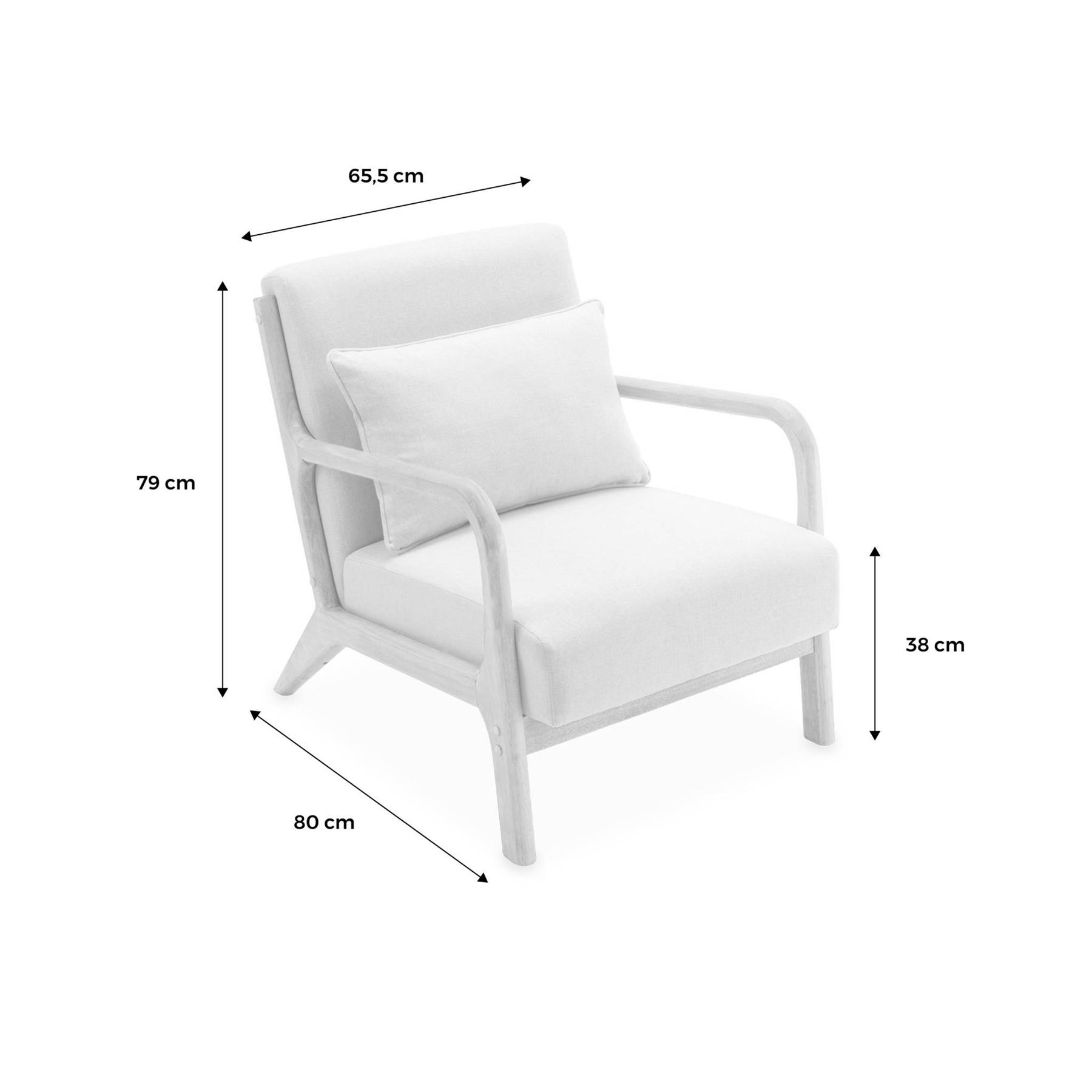 sweeek - 2-zitsbank + boucleéstoffe fauteuil van licht walnoot