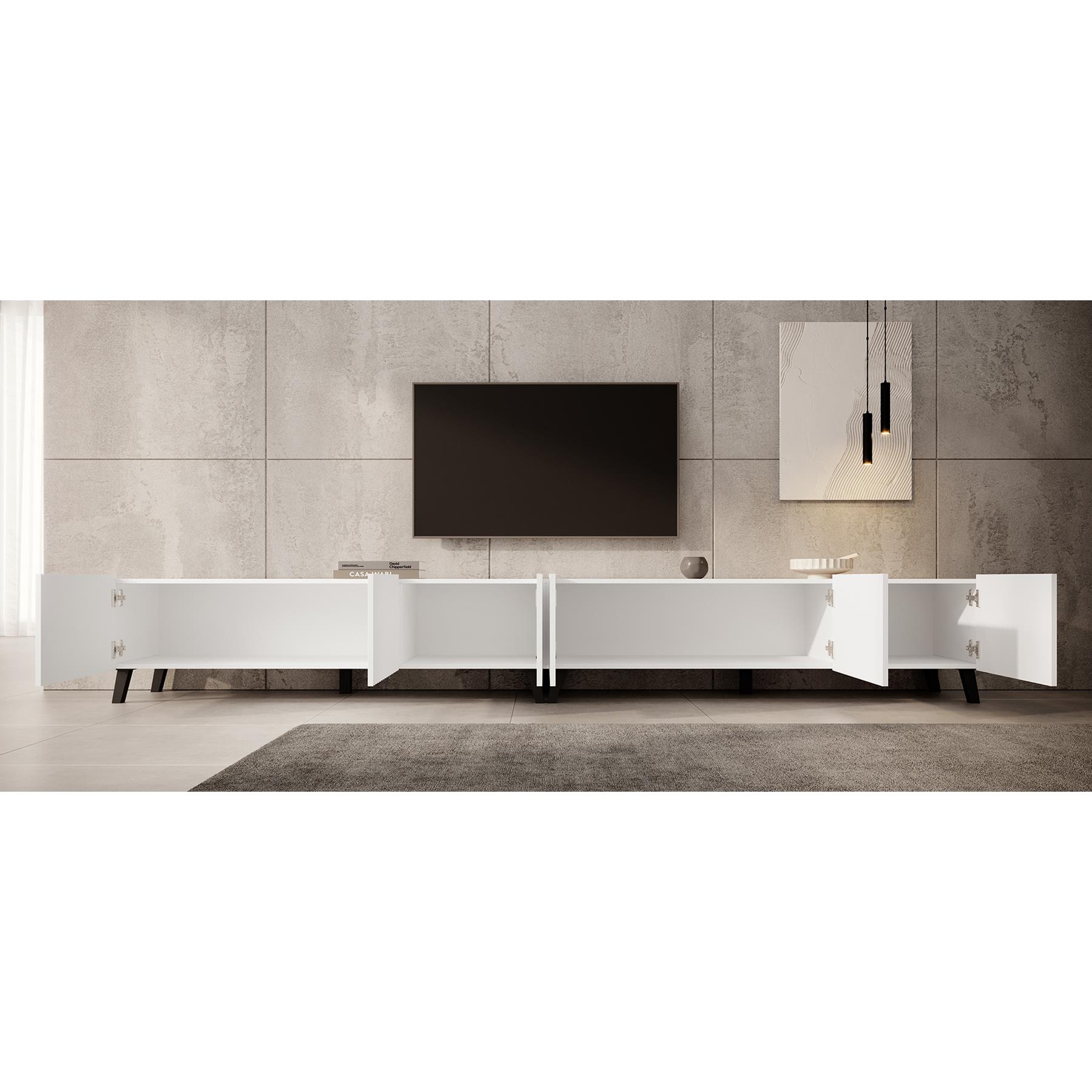 Meubella TV-Meubel Pepinos 2 - Wit - 300 cm