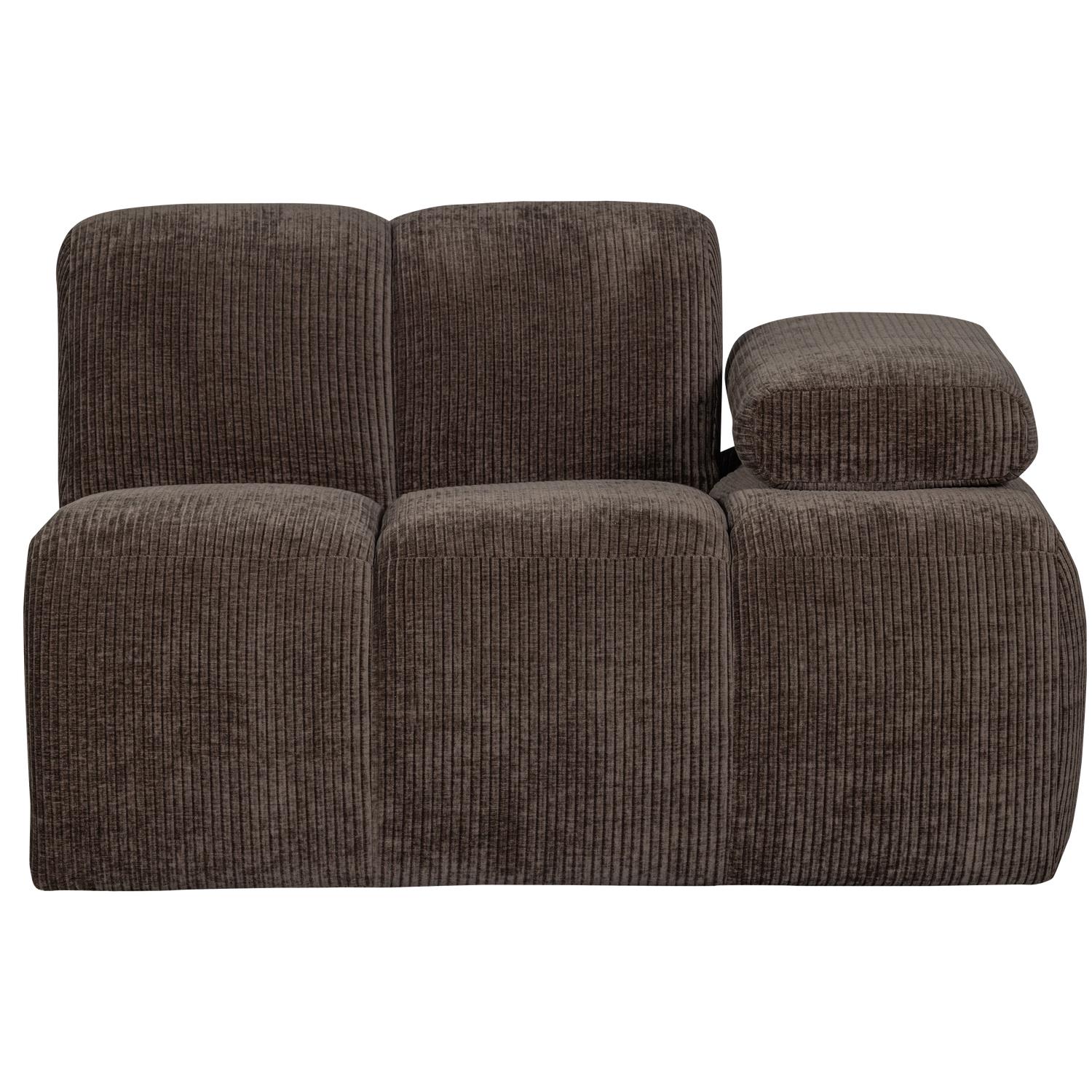 WOOOD Mojo 1-Zits Bank Met Arm Rechts - Ribstof - Bruin - 74x120x97
