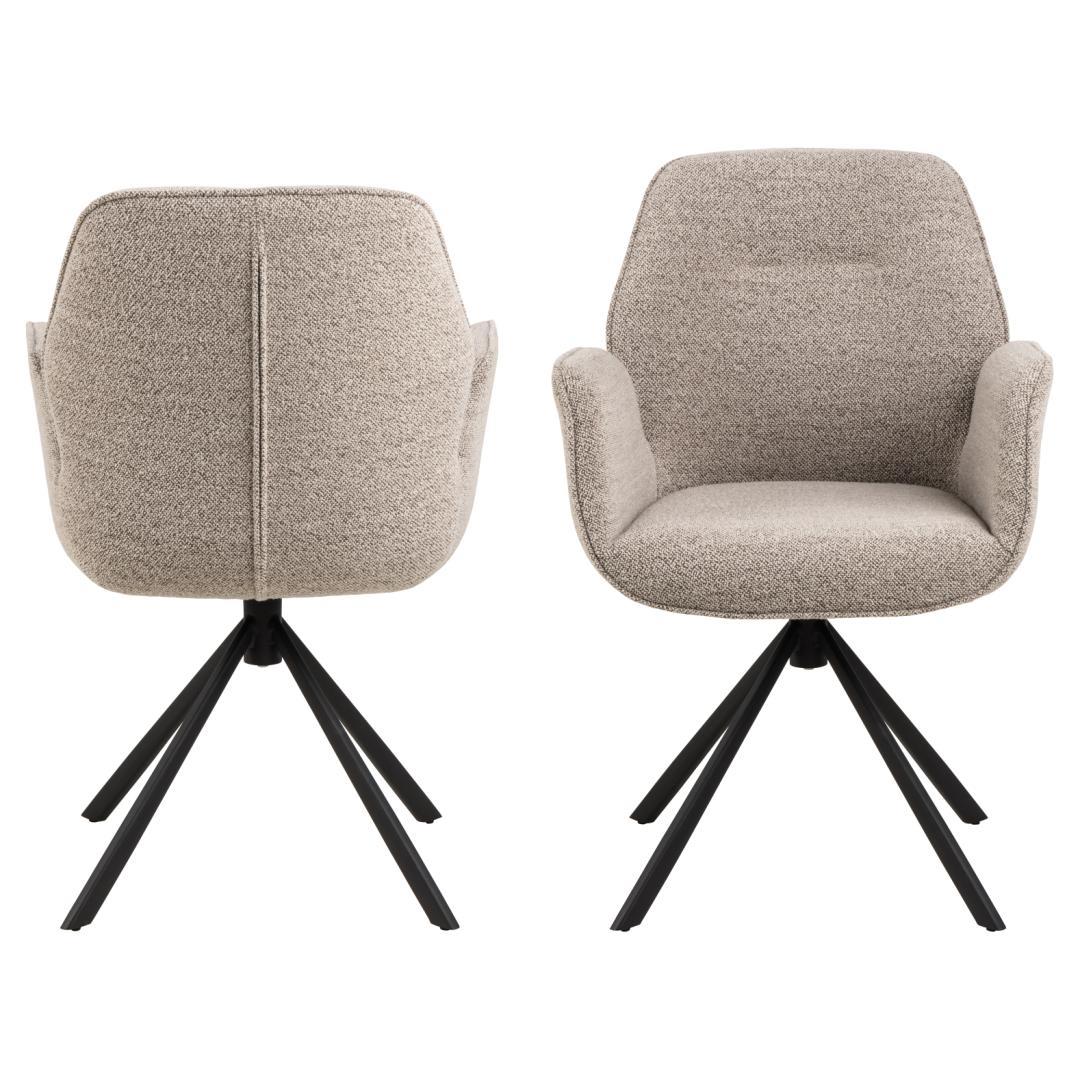 Giga Living - Eetkamerstoel met Armleuning Marouan Bouclé Beige