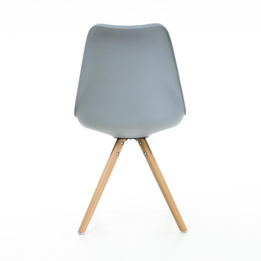 Essence Legno stoel lichtgrijs - Houten onderstel - Set van 4