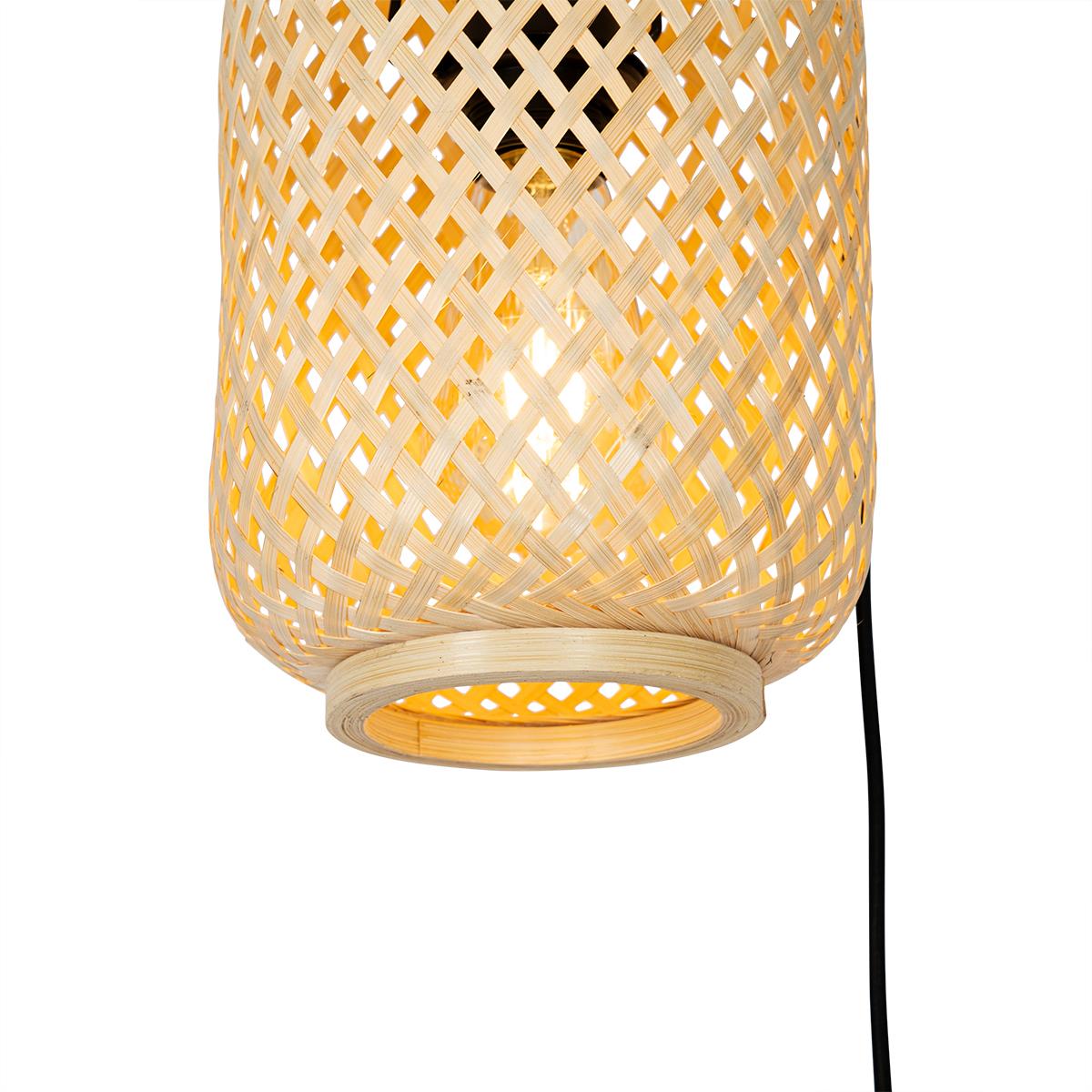 QAZQA Oosterse hanglamp bamboe 3-lichts - Yvonne