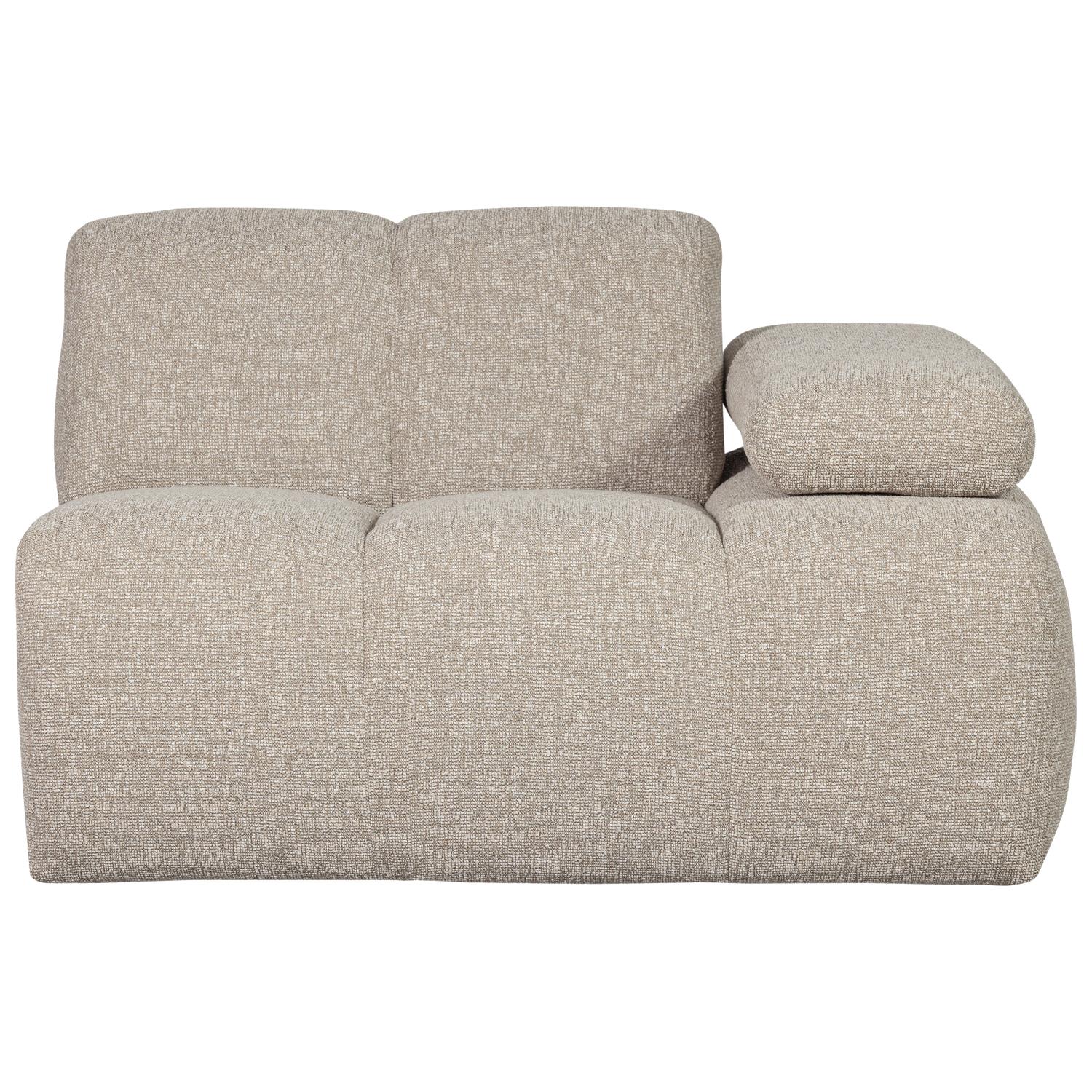 WOOOD Mojo 1-Zits Bank Met Arm Rechts - Bouclé - Beige - 74x120x97