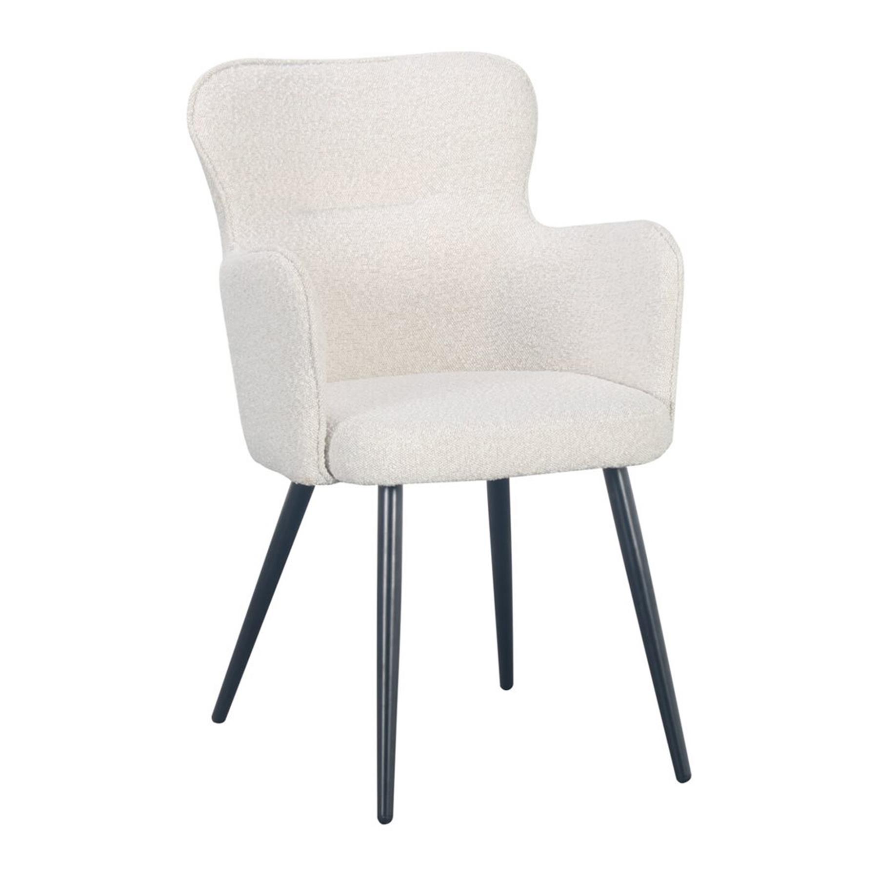 Pole to Pole Wing Eetkamerstoel - Bouclé - Parel Wit - Set van 2
