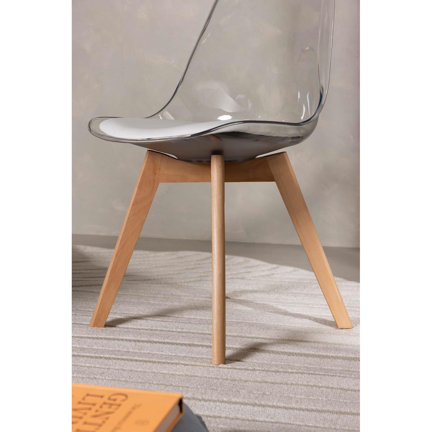 Hioshop Edvin eetkamerstoel wit, naturel.