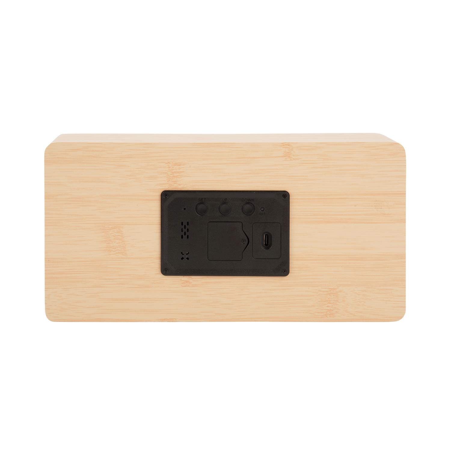 Karlsson - Table clock Boxed LED light wood veneer