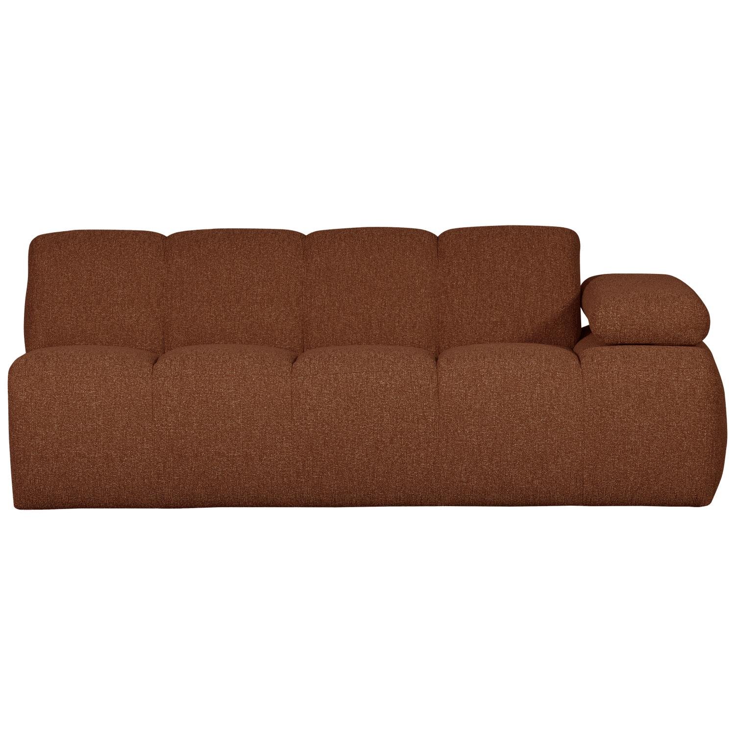 WOOOD Mojo 2-Zits Bank Met Arm Rechts - Bouclé - Roest Bruin Melange