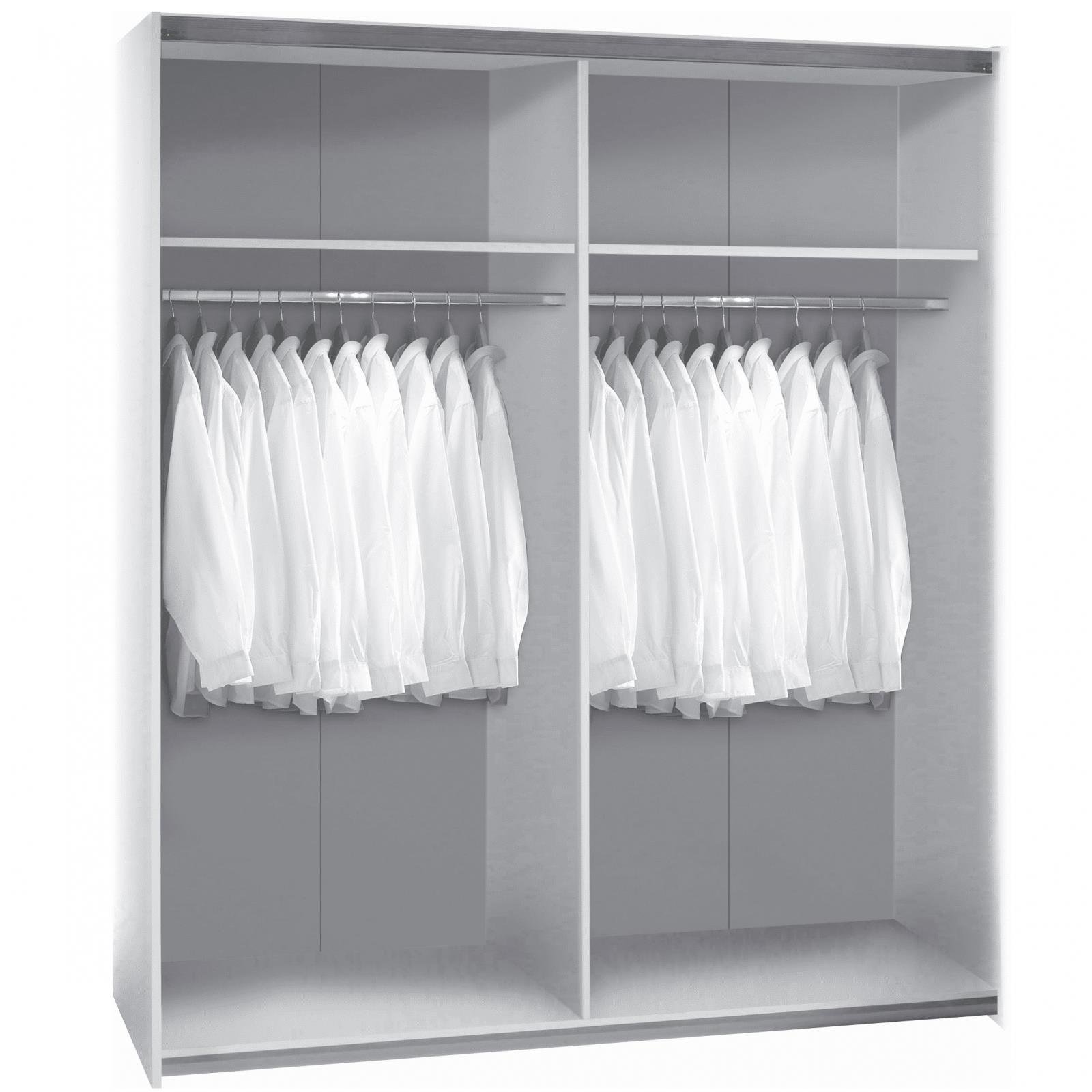 Kledingkast Victor - Wit - MDF - 170x195x59cm (BxHxD)