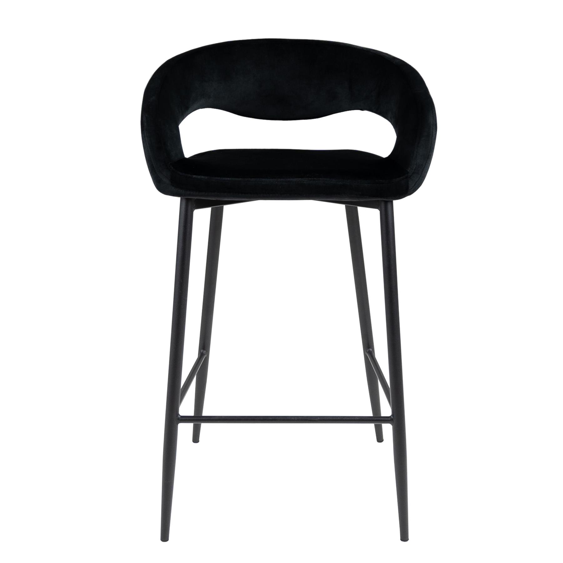 Kick barkruk Lenn velvet - Zwart