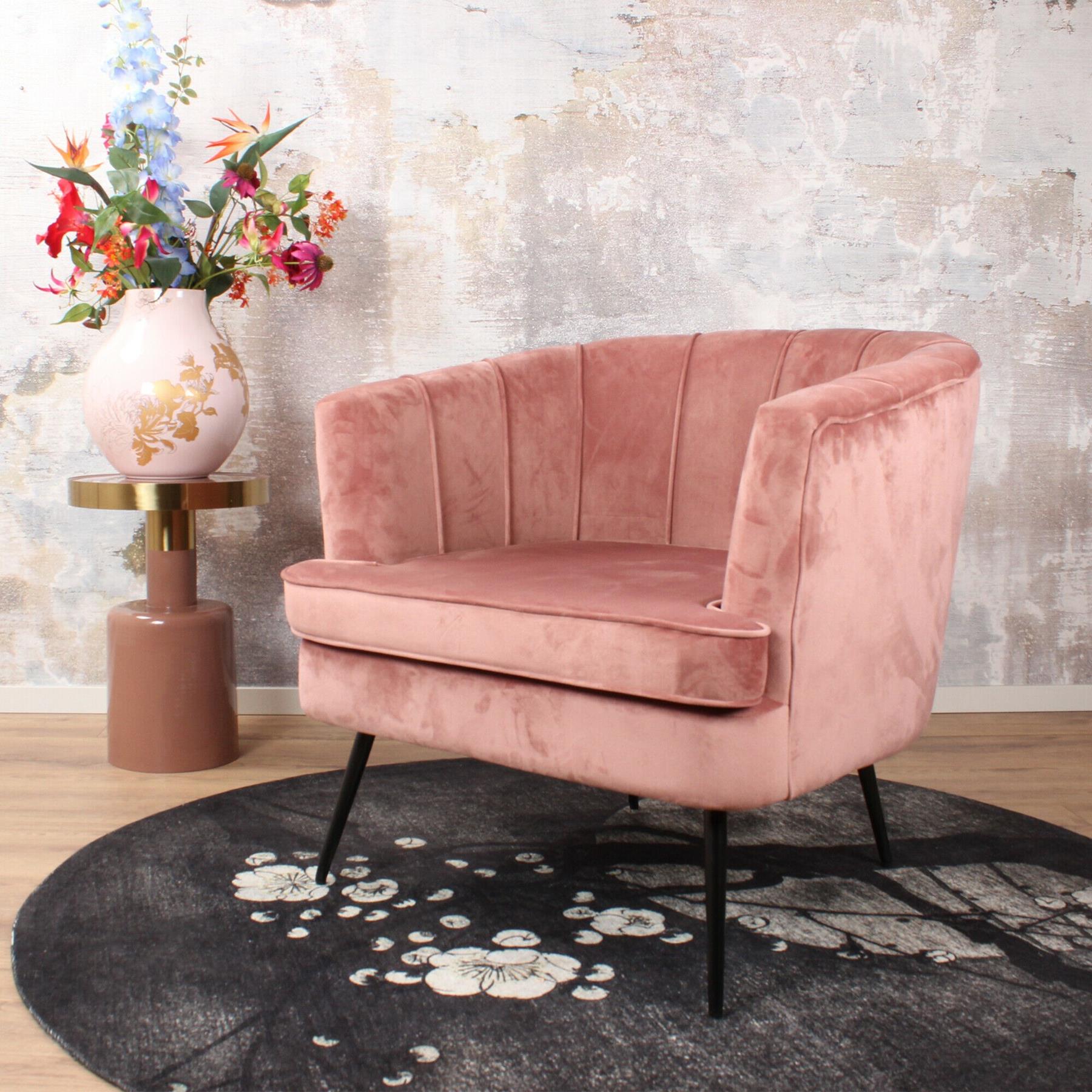 DS4U Norah fauteuil velvet zalmroze