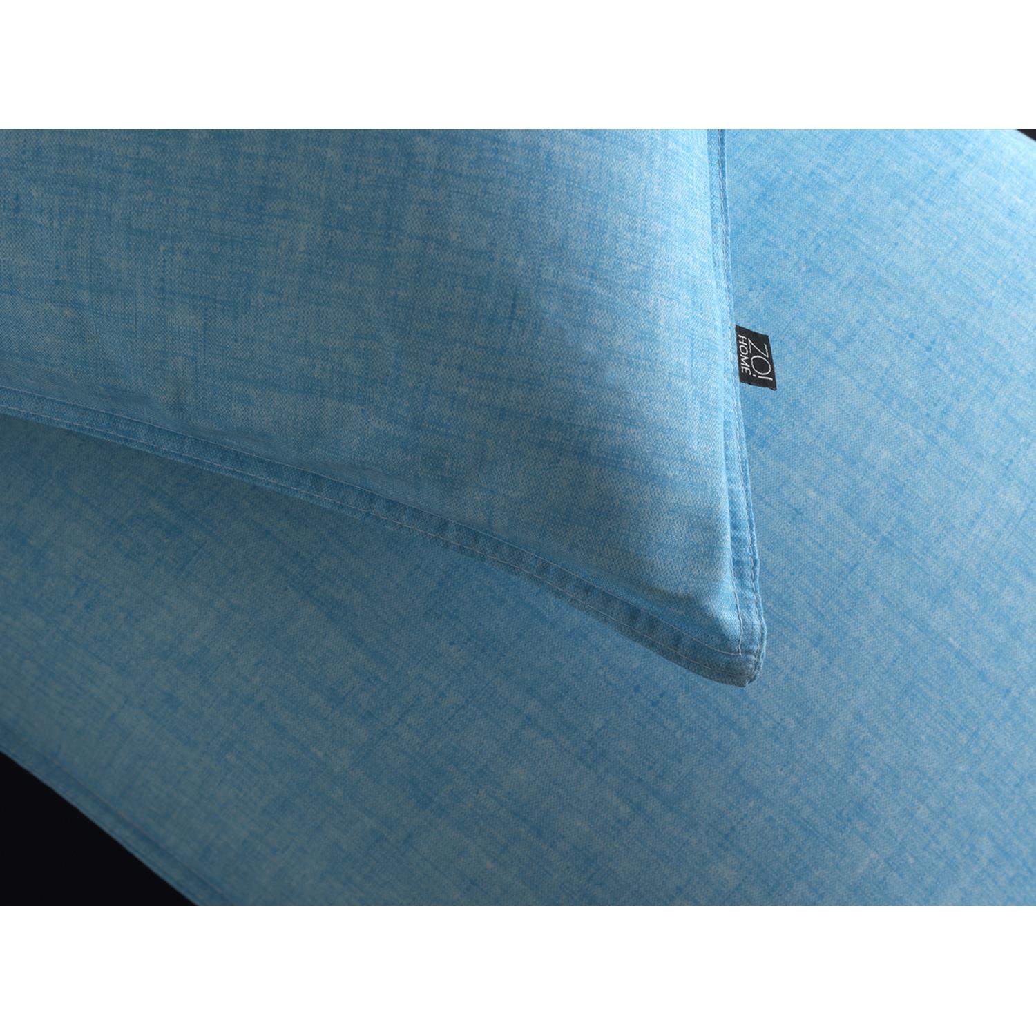 Zo Home Dekbedovertrek Katoen Lino Linnen Look - topaz blue