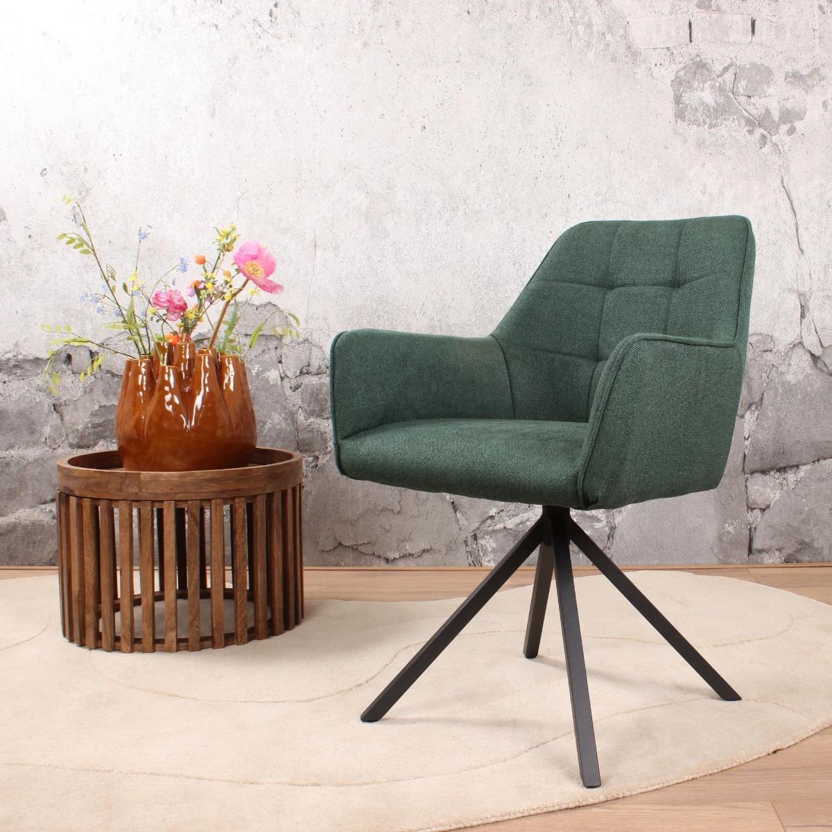 DS4U - Meike eetkamerstoel stof groen