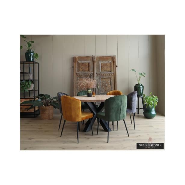 Old Inn - Eetkamertafel Rond Eiken met Sterpoot – 160 cm