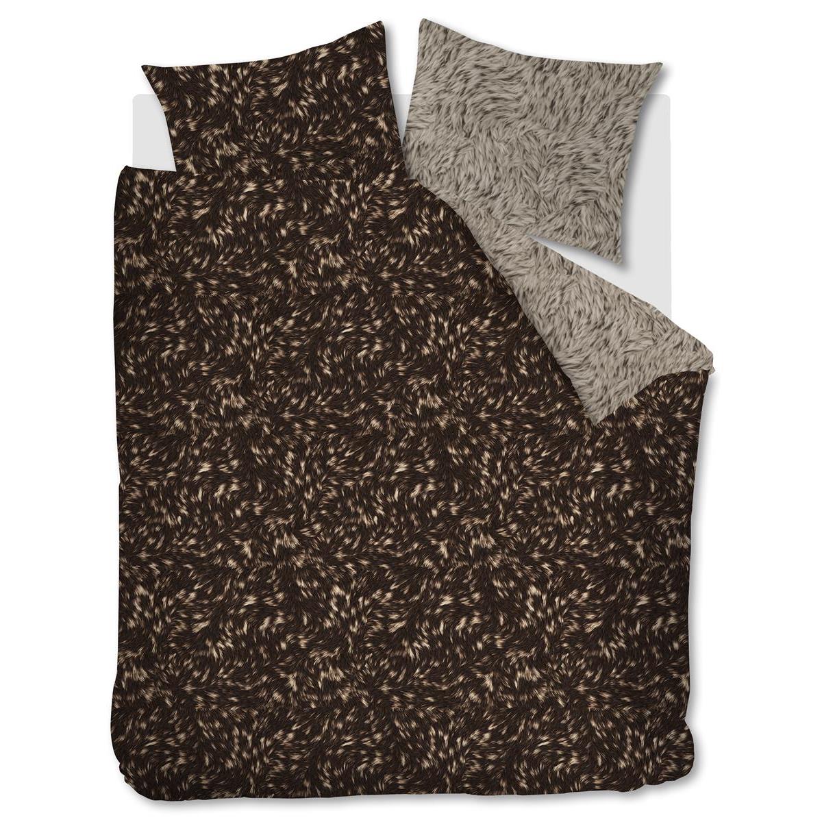 Riviera Maison Fauxy Fur  dekbedovertrek - 260x200|220 - Bruin