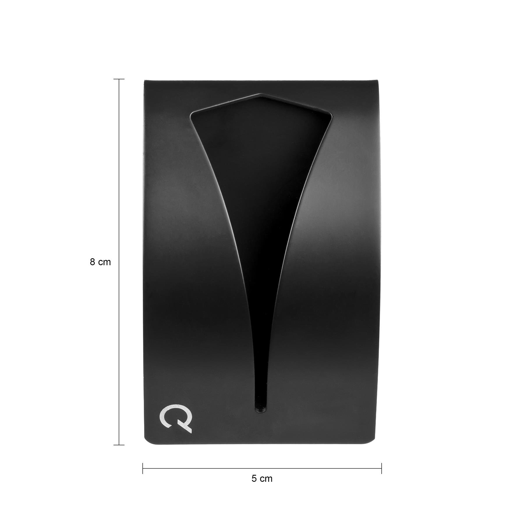 QUVIO Handdoekenhouder zelfklevend RVS - Zwart - set van 4