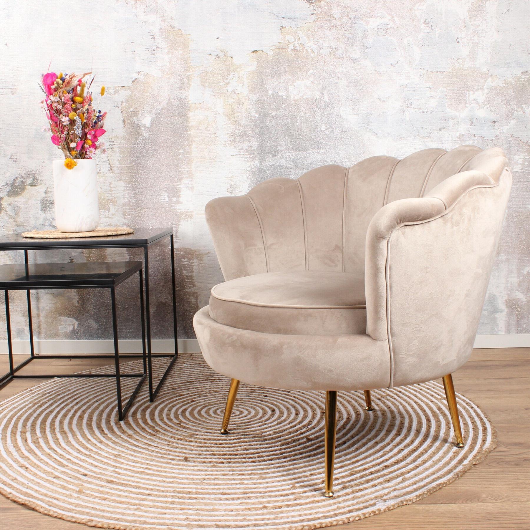 DS4U Feliz fauteuil velvet champagne|taupe