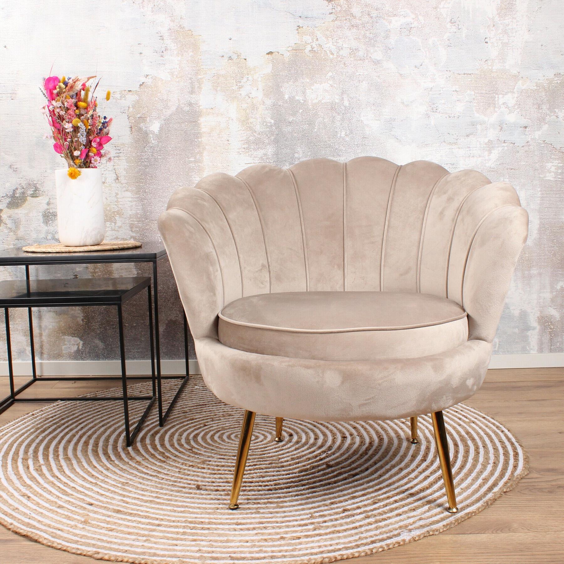 DS4U Feliz fauteuil velvet champagne|taupe