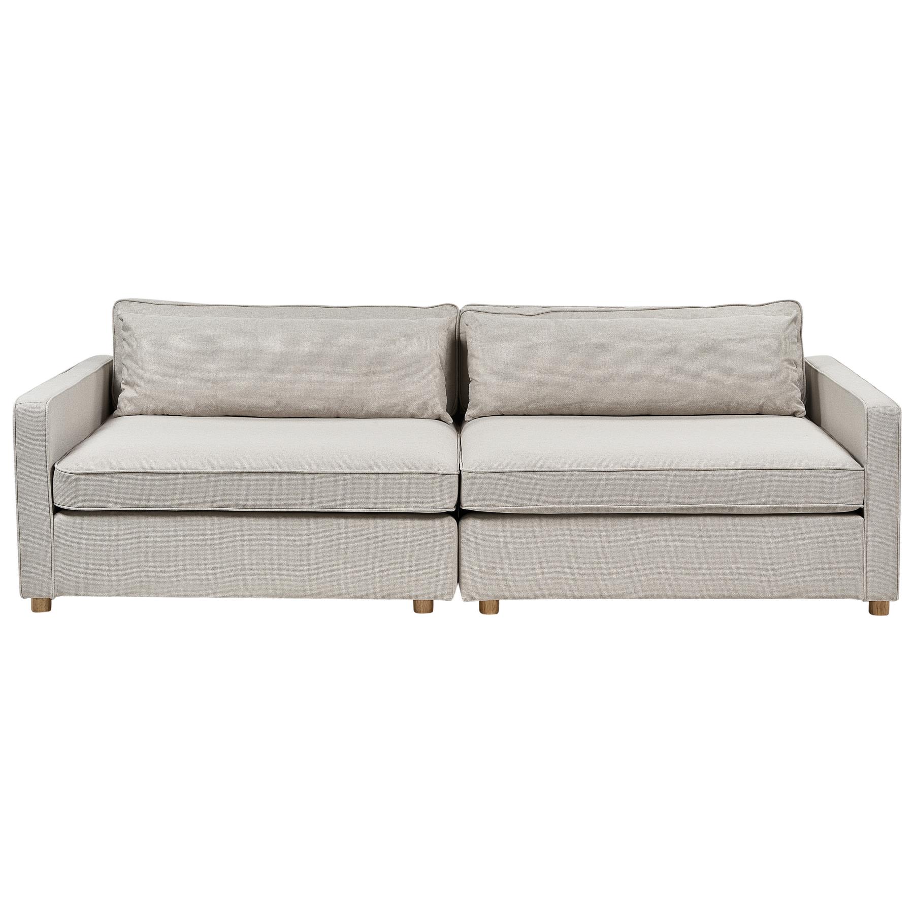 Beliani - VINSTRA - Driezitsbank - Beige - Polyester