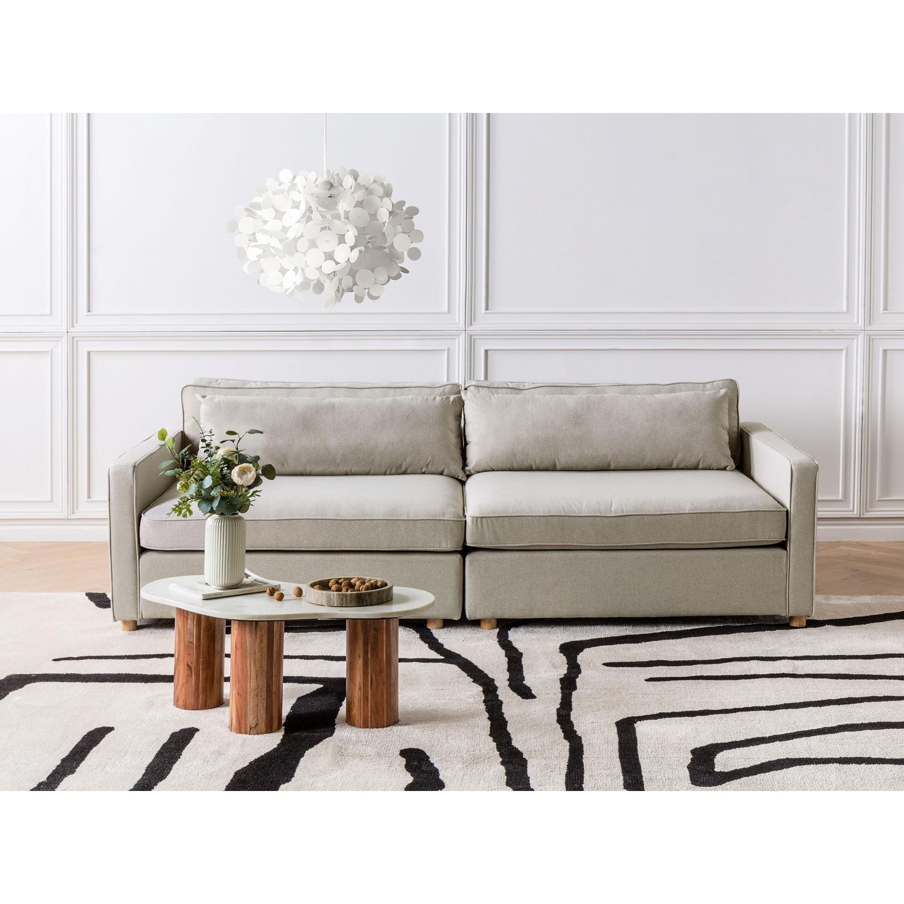 Beliani - VINSTRA - Driezitsbank - Beige - Polyester